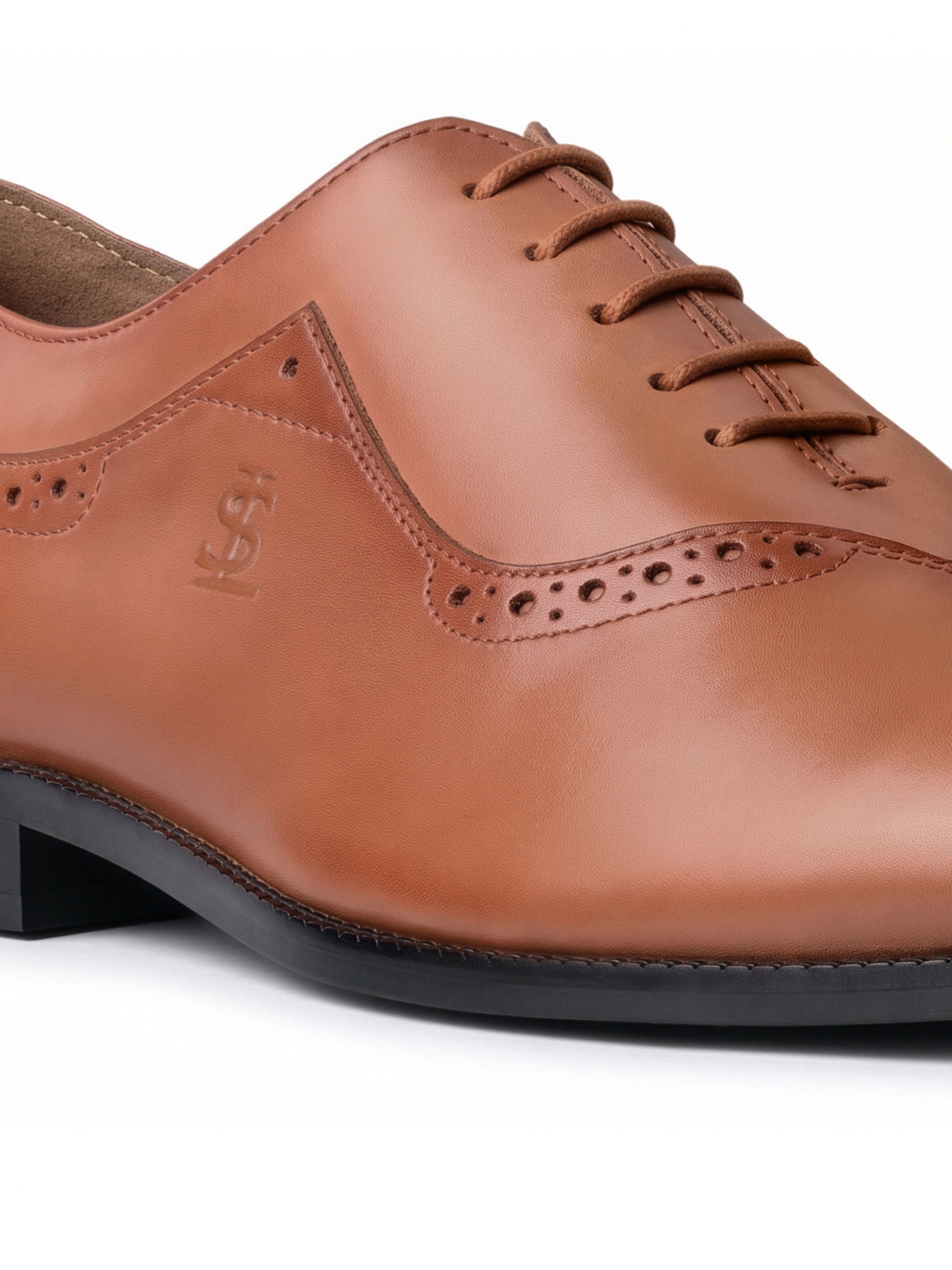 Russet Tan Italian Crust Leather Formal Derby