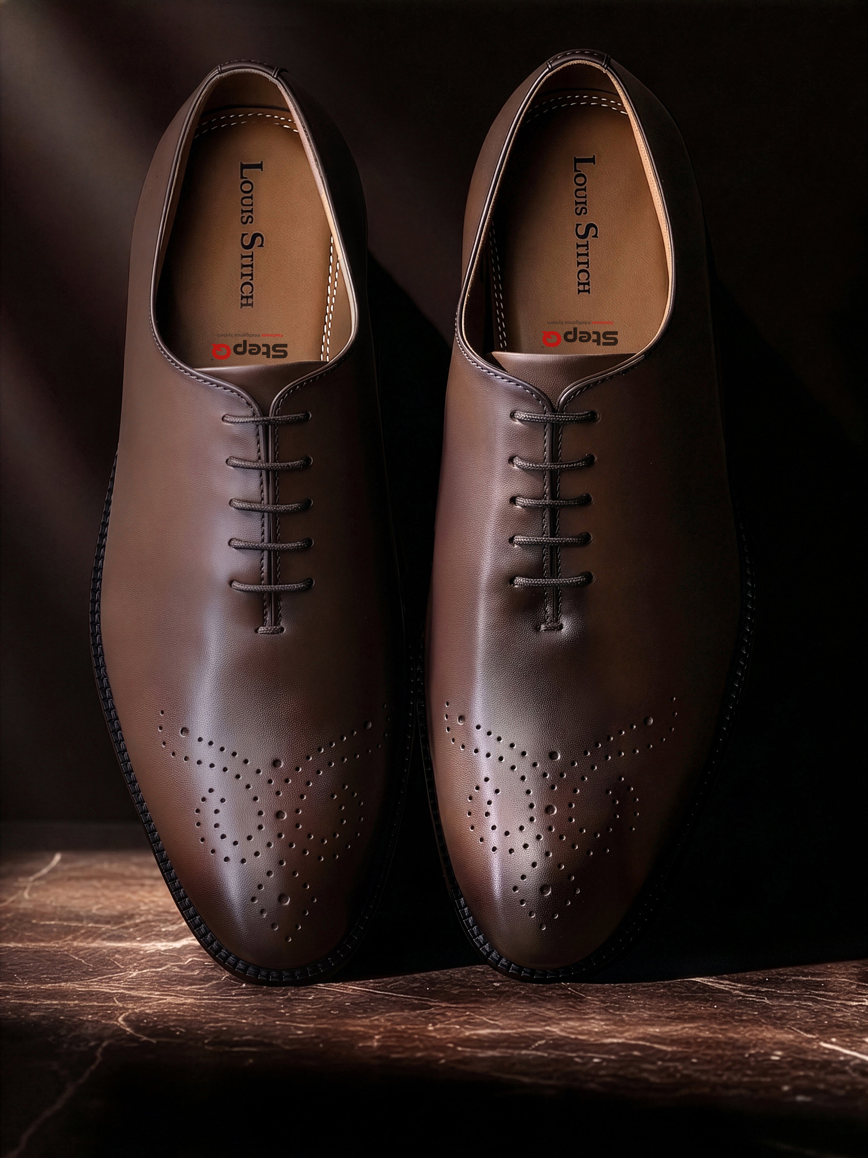 Brunette Brown Italian Crust Leather Formal Derby