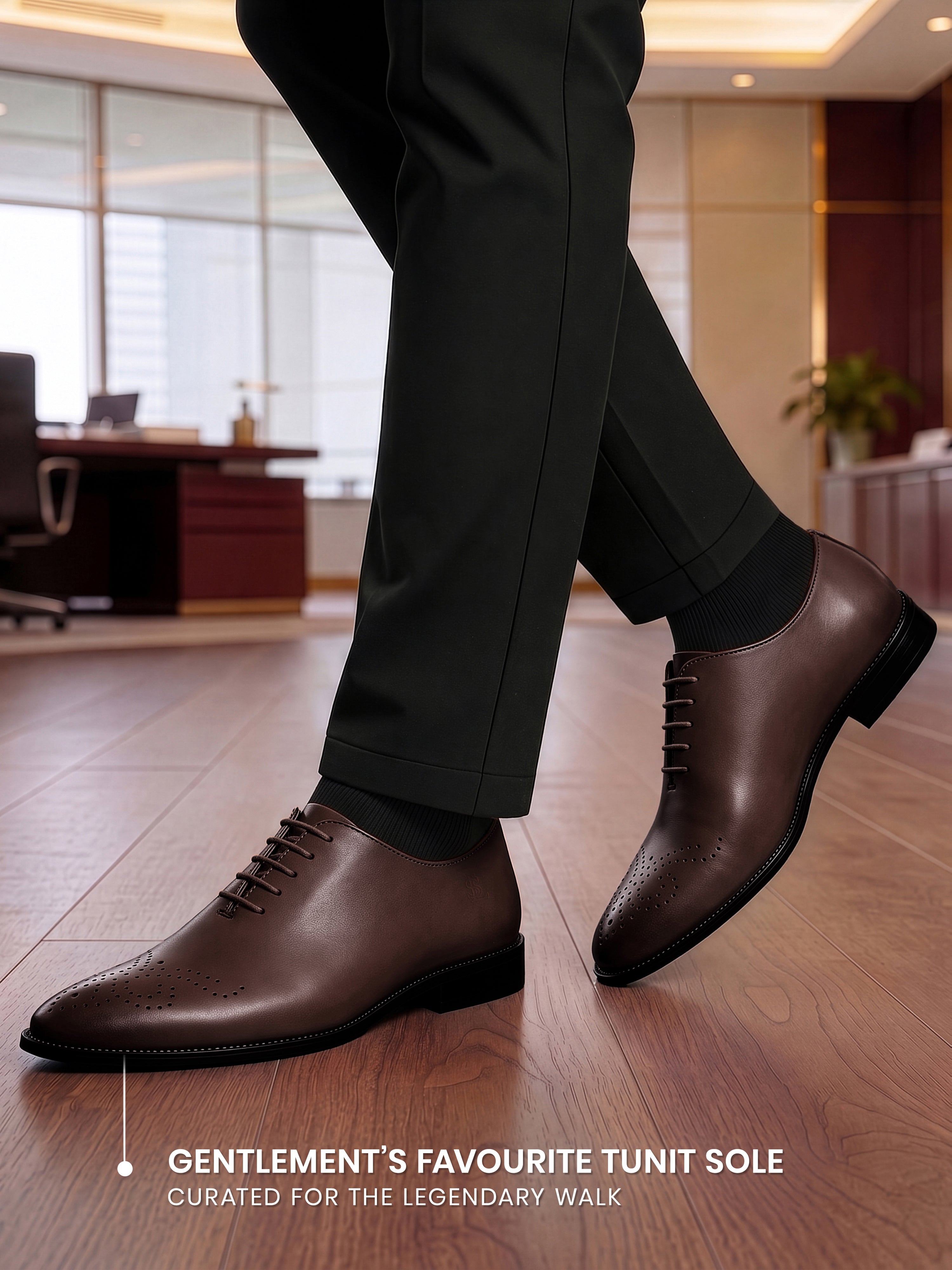 Brunette Brown Italian Crust Leather Formal Derby