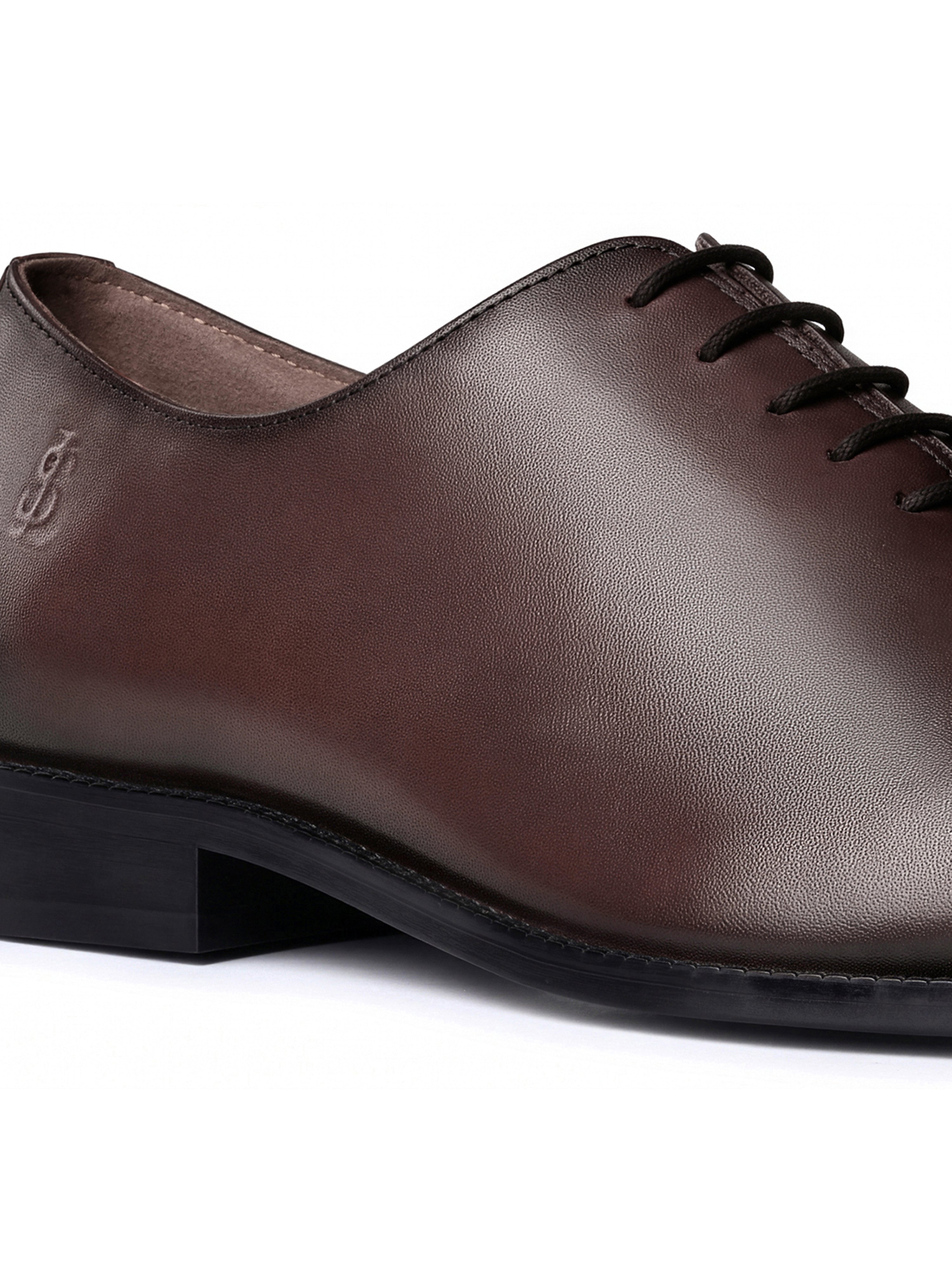 Brunette Brown Italian Crust Leather Formal Derby
