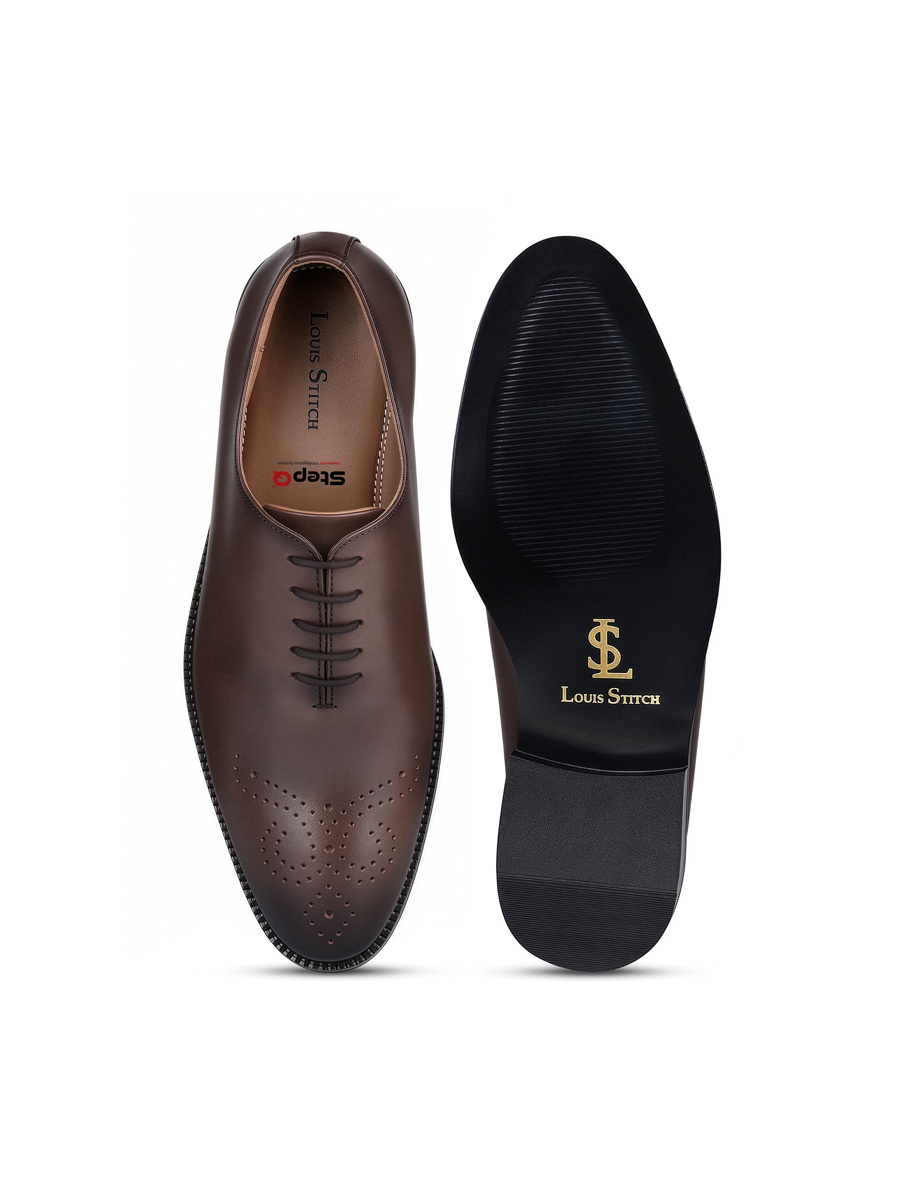 Brunette Brown Italian Crust Leather Formal Derby