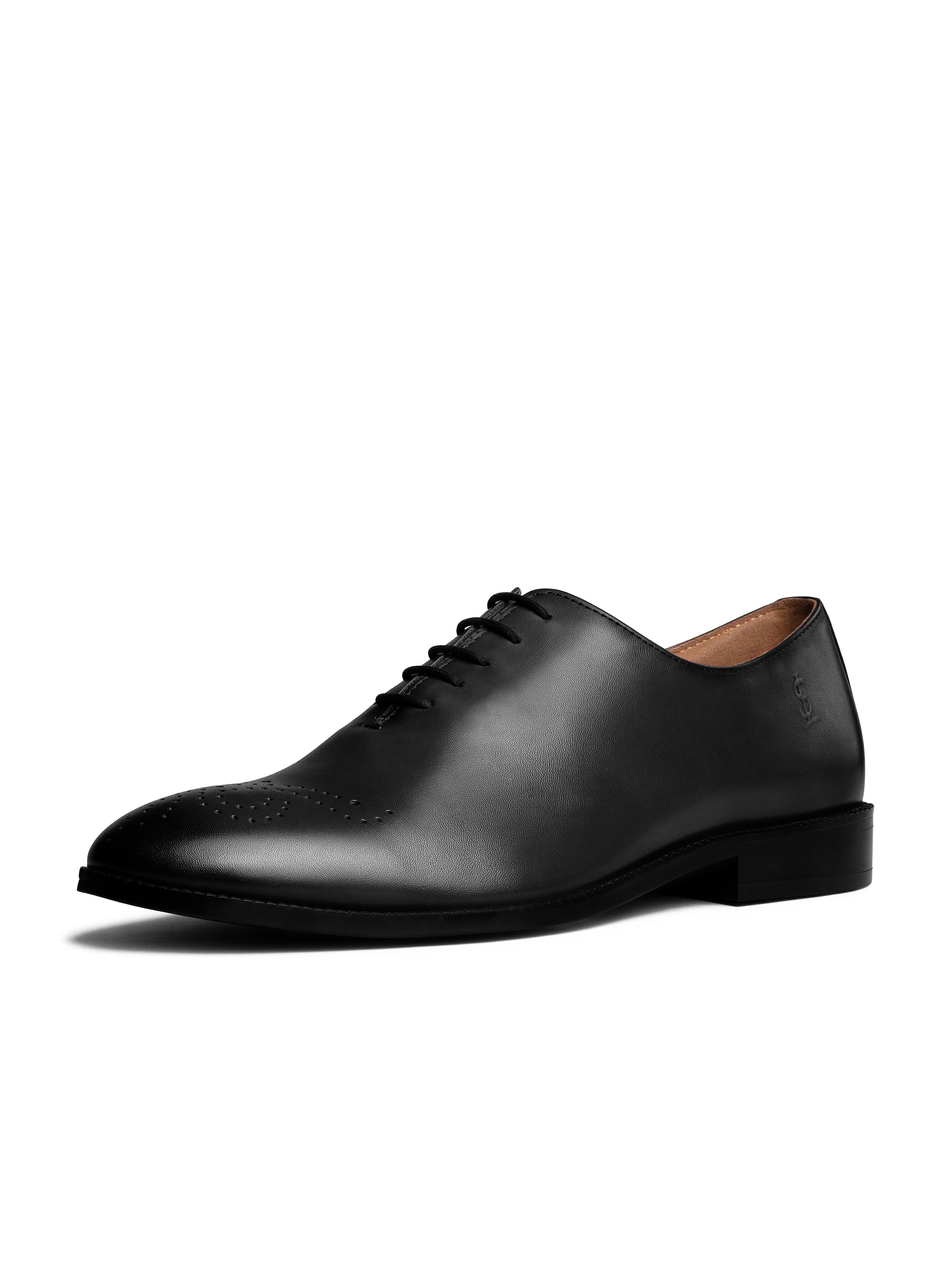 Jet Black Italian Crust Leather Formal Derby