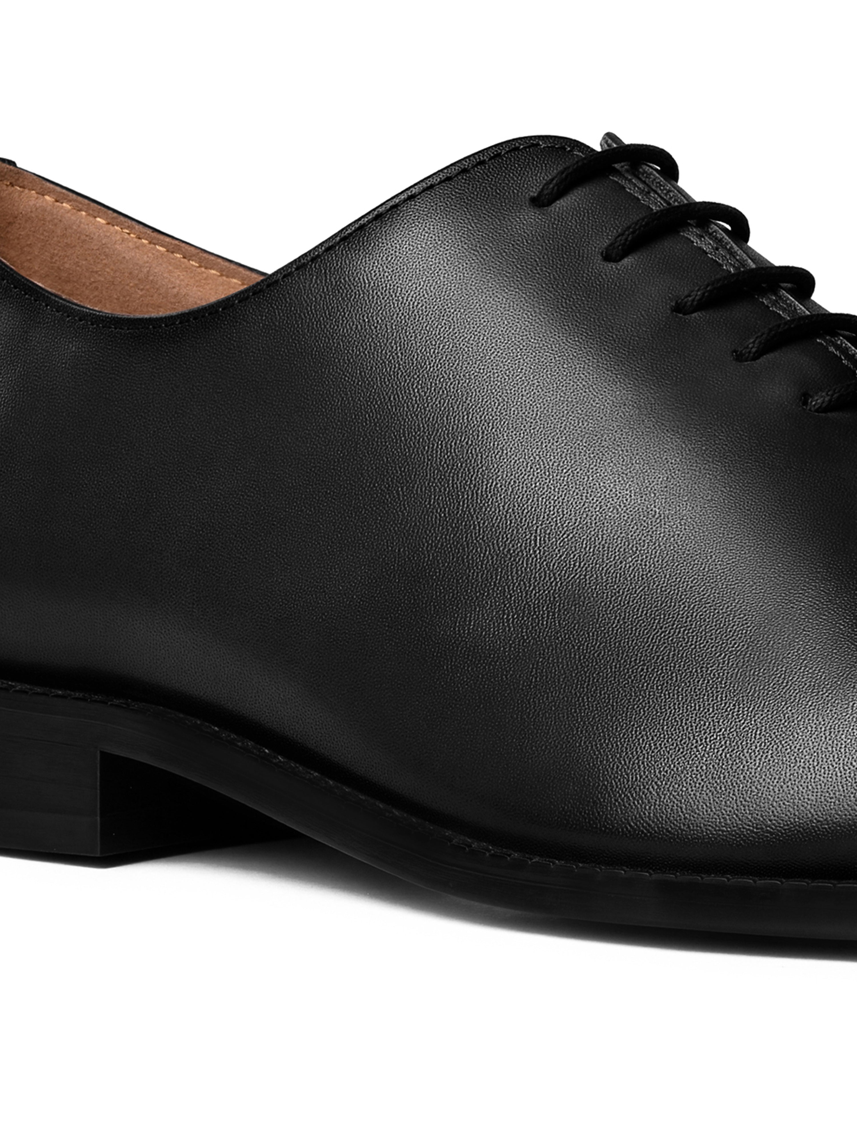 Jet Black Italian Crust Leather Formal Derby