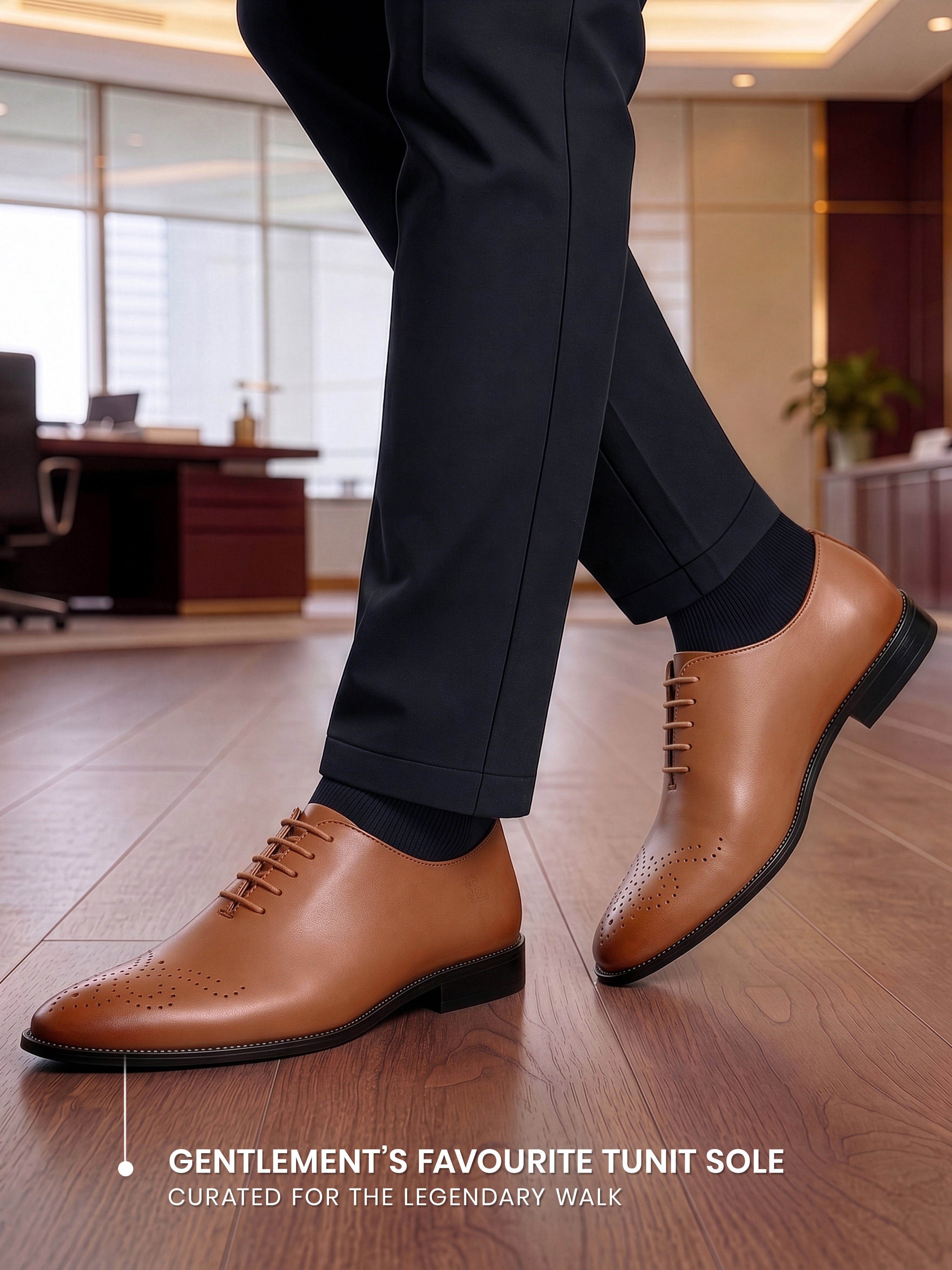 Russet Tan Italian Crust Leather Formal Derby