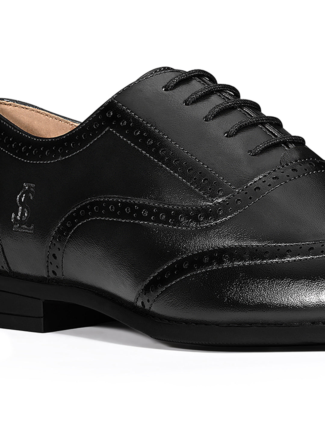 Jet Black Formal Lace-Up Brogue Shoes