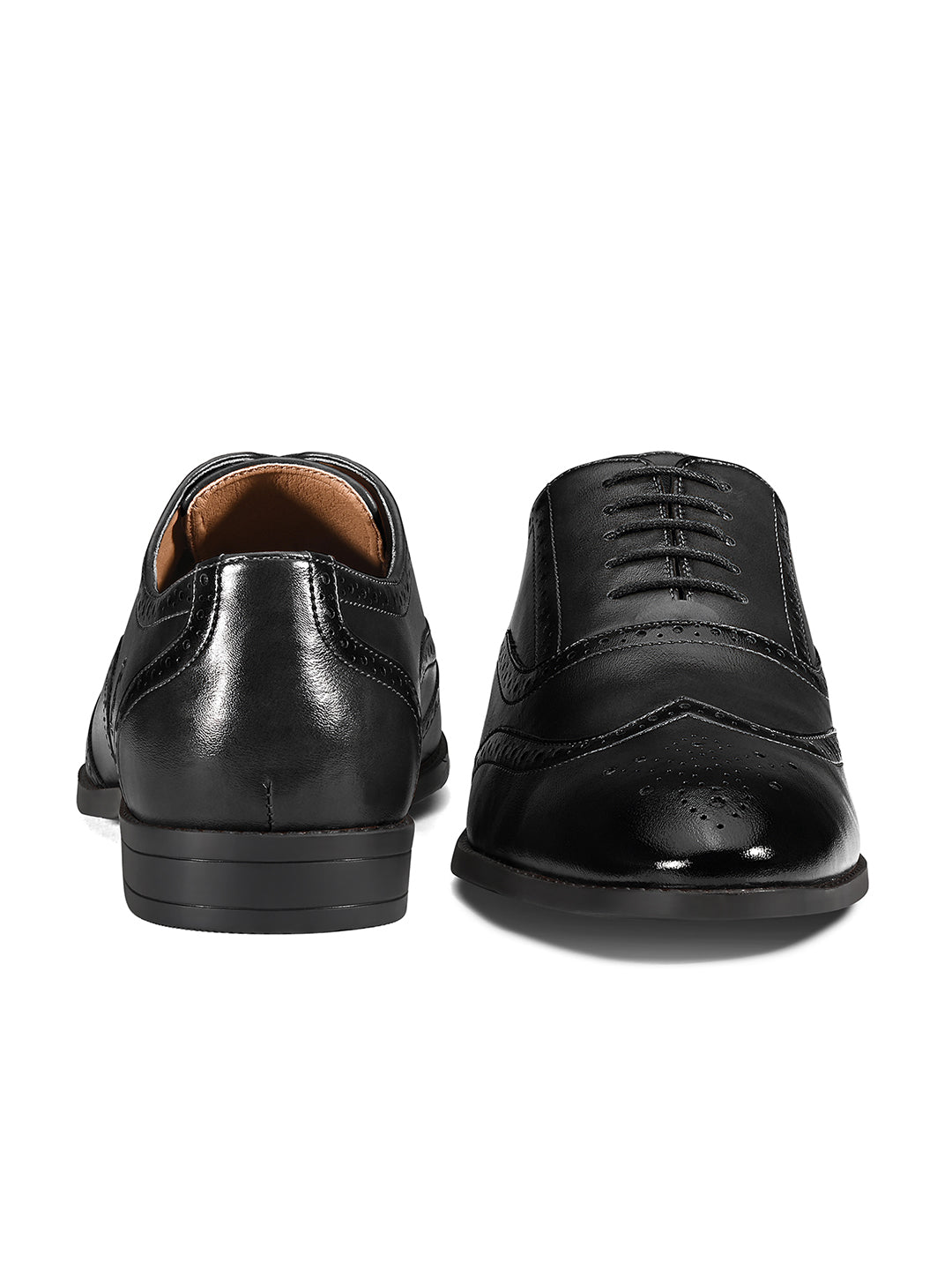 Jet Black Formal Lace-Up Brogue Shoes