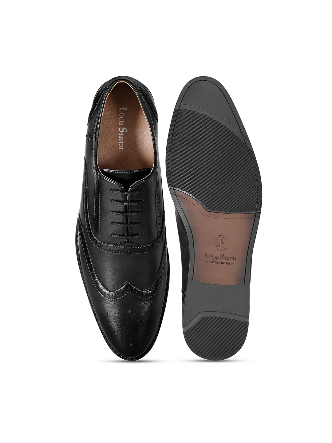 Jet Black Formal Lace-Up Brogue Shoes