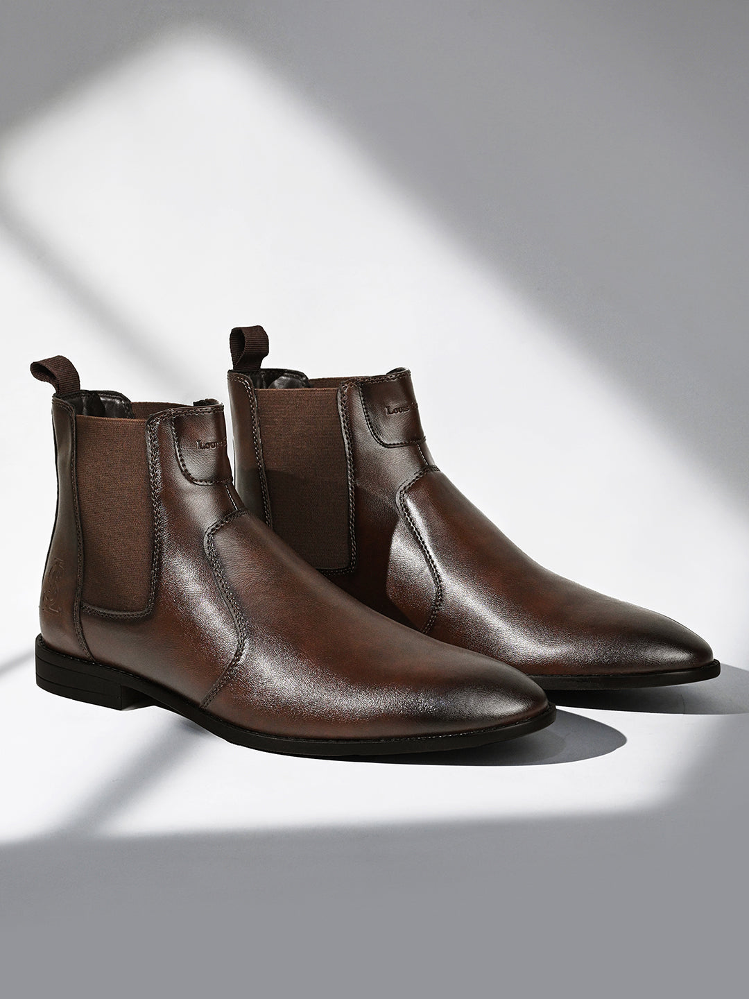 Brunette Brown Mid-Top Ankle Slip-On Chelsea Boots