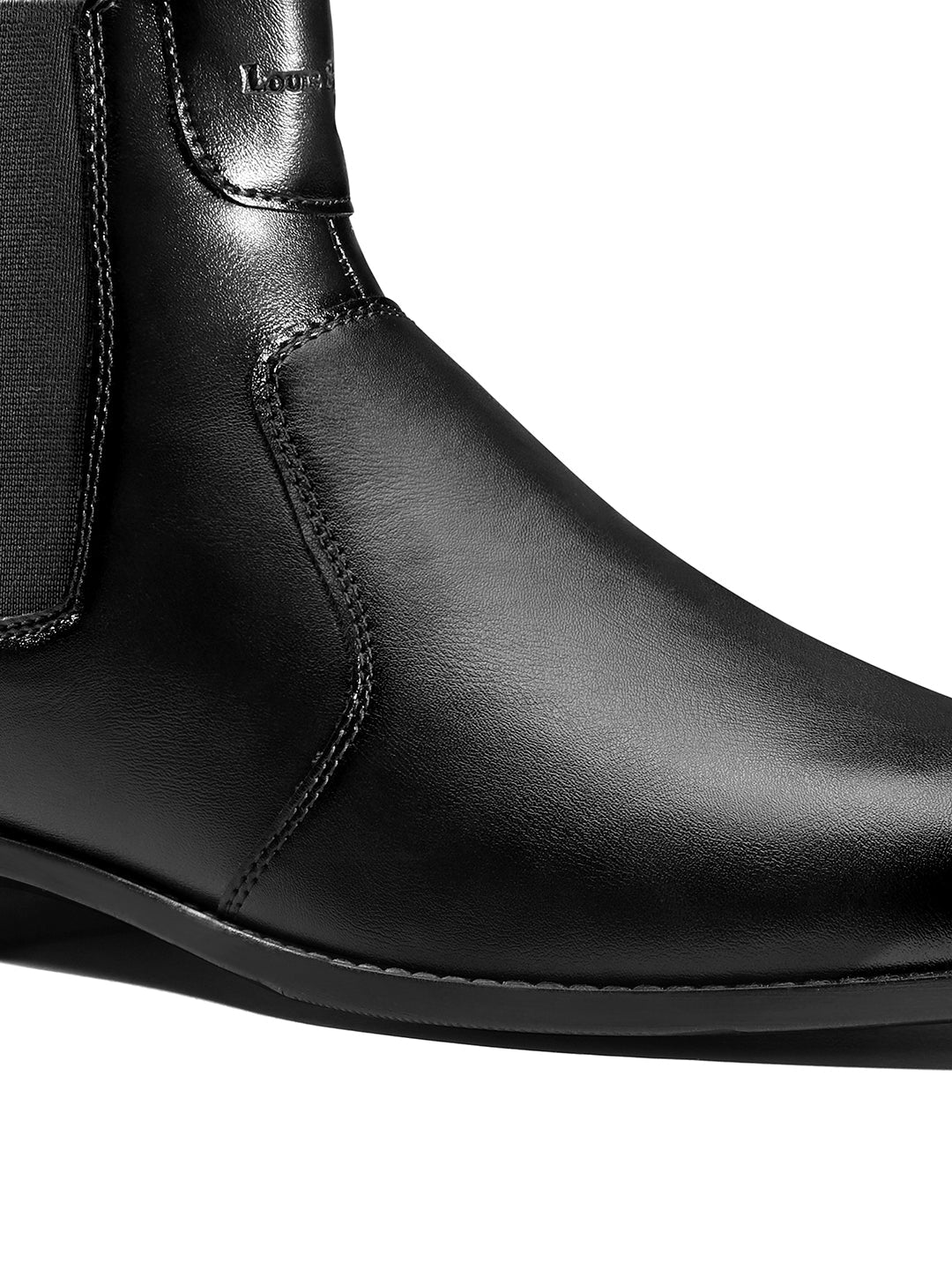Jet Black Mid-Top Ankle Slip-On Chelsea Boots