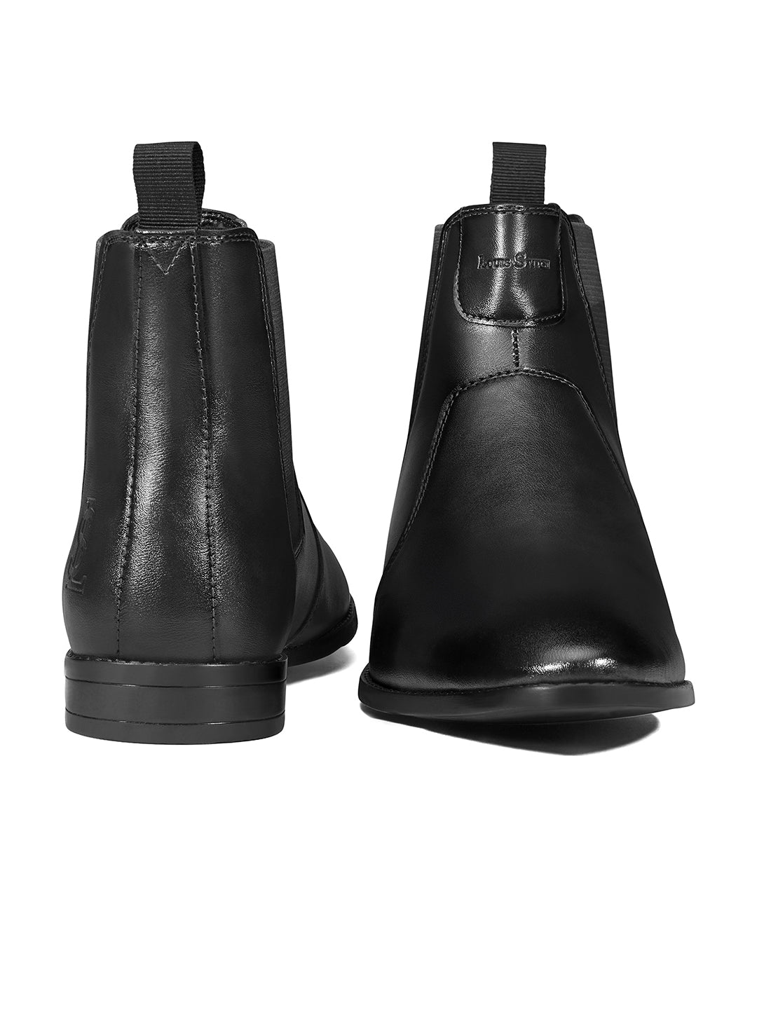 Jet Black Mid-Top Ankle Slip-On Chelsea Boots