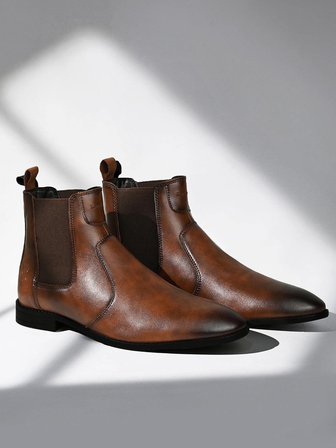 Russet Tan Mid-Top Ankle Slip-On Chelsea Boots