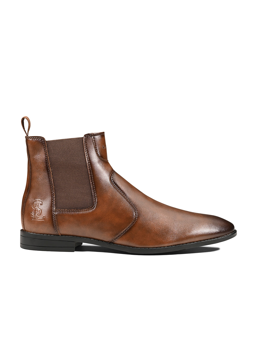 Russet Tan Mid-Top Ankle Slip-On Chelsea Boots