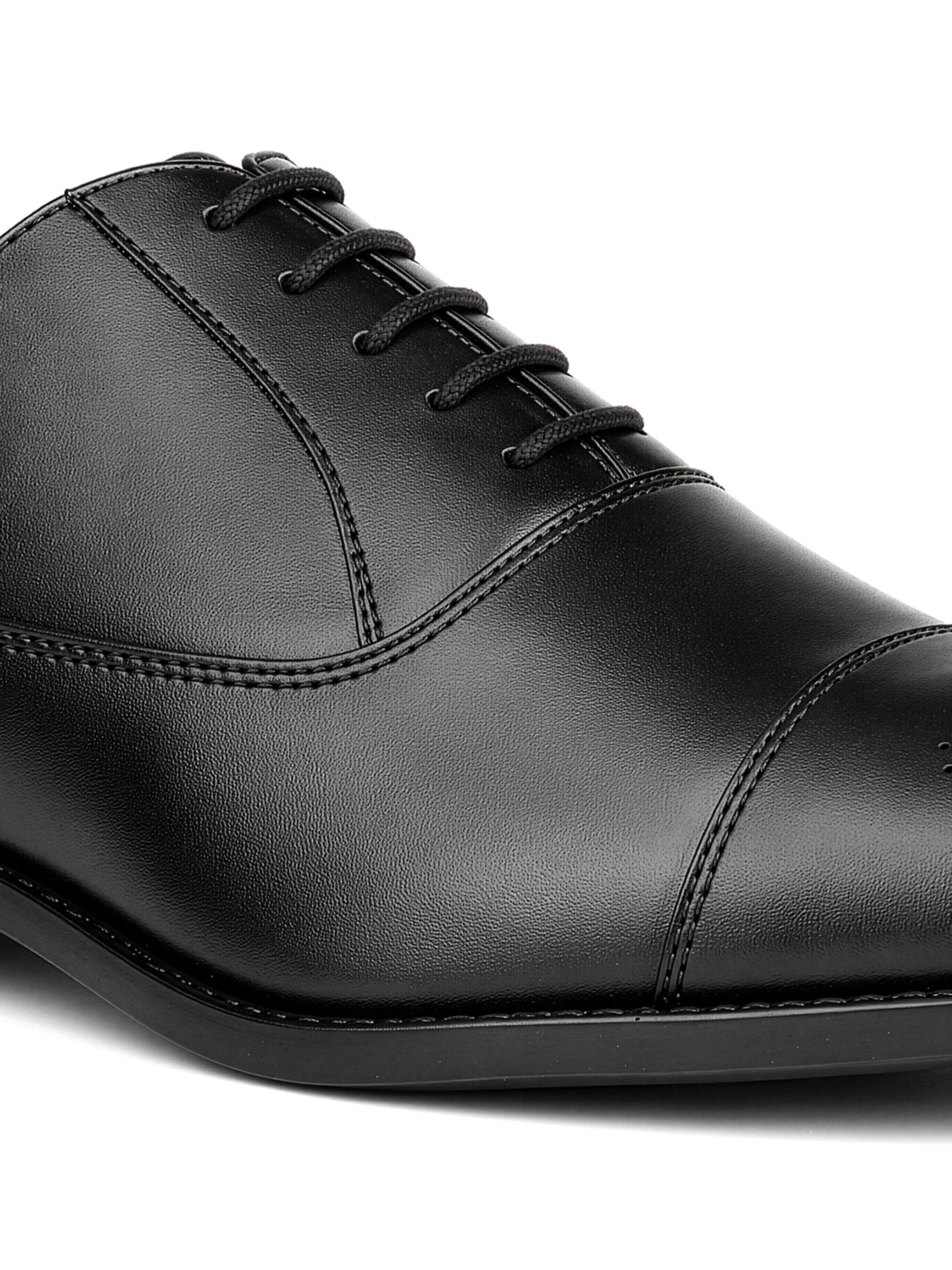 Jet Black Formal Lace-Up Derby Shoes