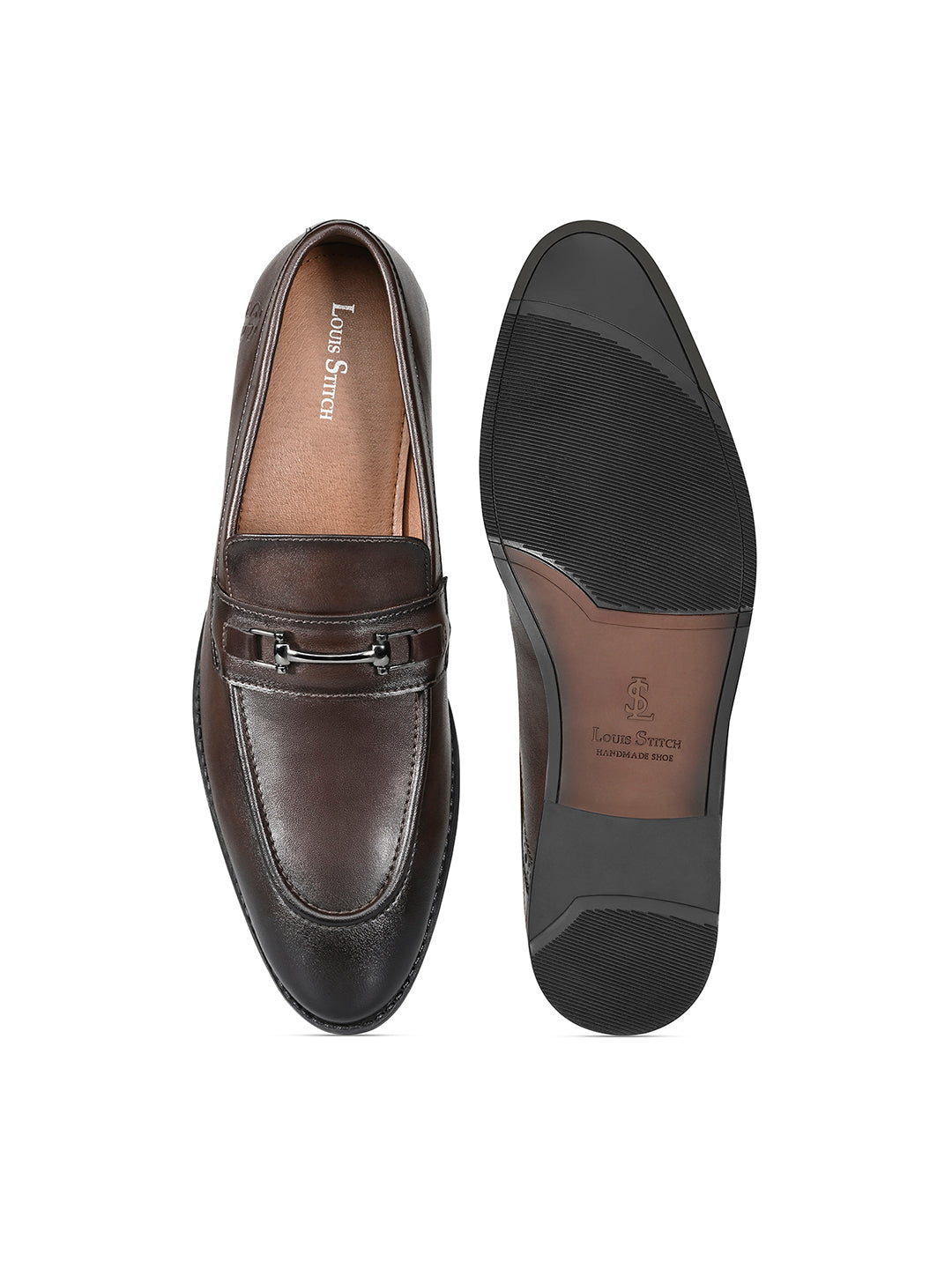 Brunette Brown Formal Slip-On Moccasin Shoes