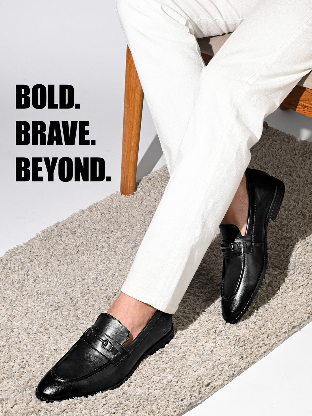 Jet Black Formal Slip-On Moccasin Shoes