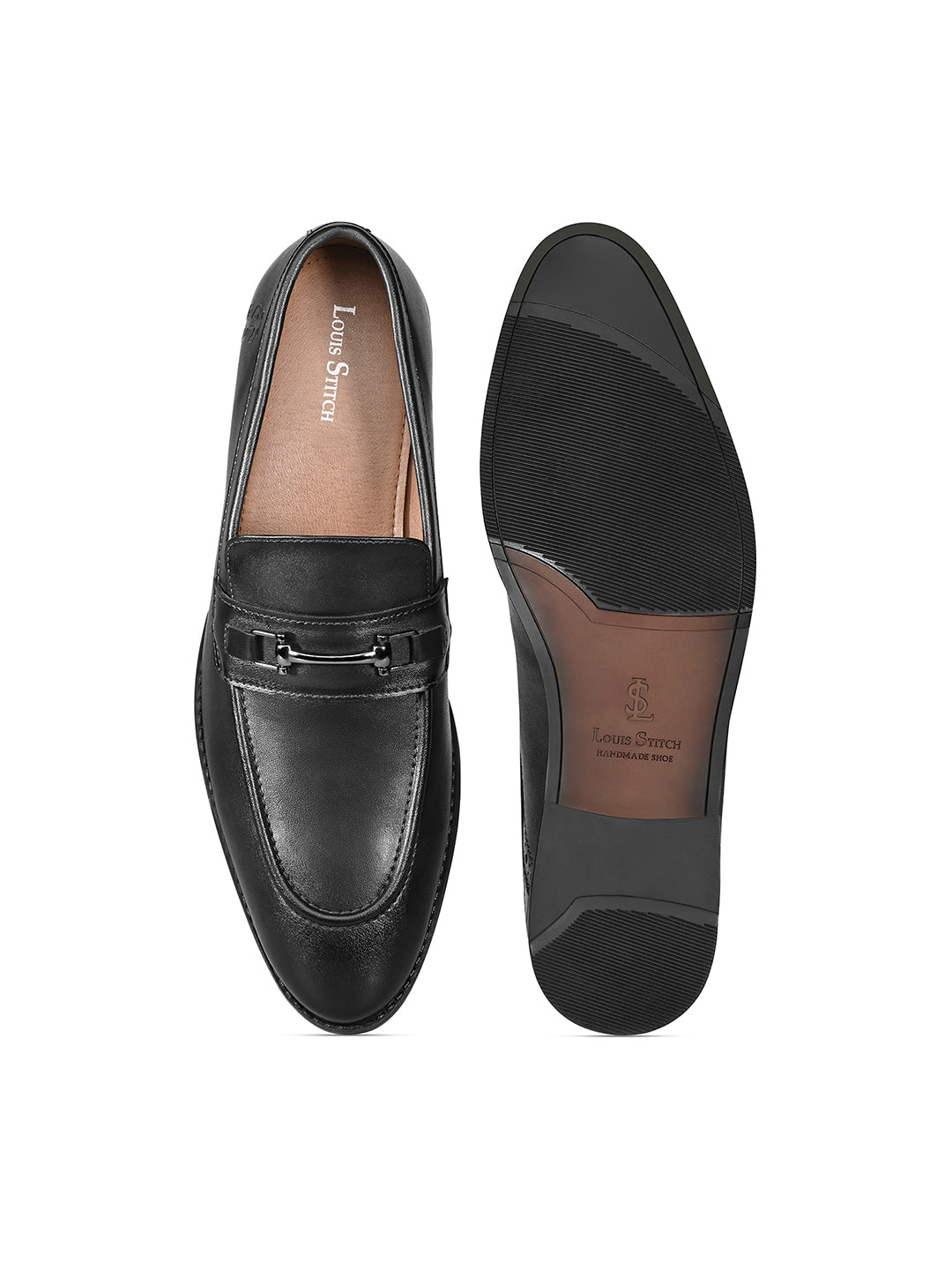 Jet Black Formal Slip-On Moccasin Shoes