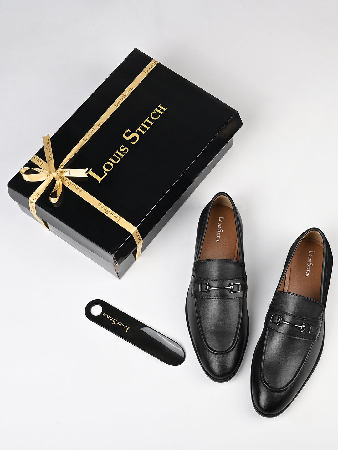 Jet Black Formal Slip-On Moccasin Shoes