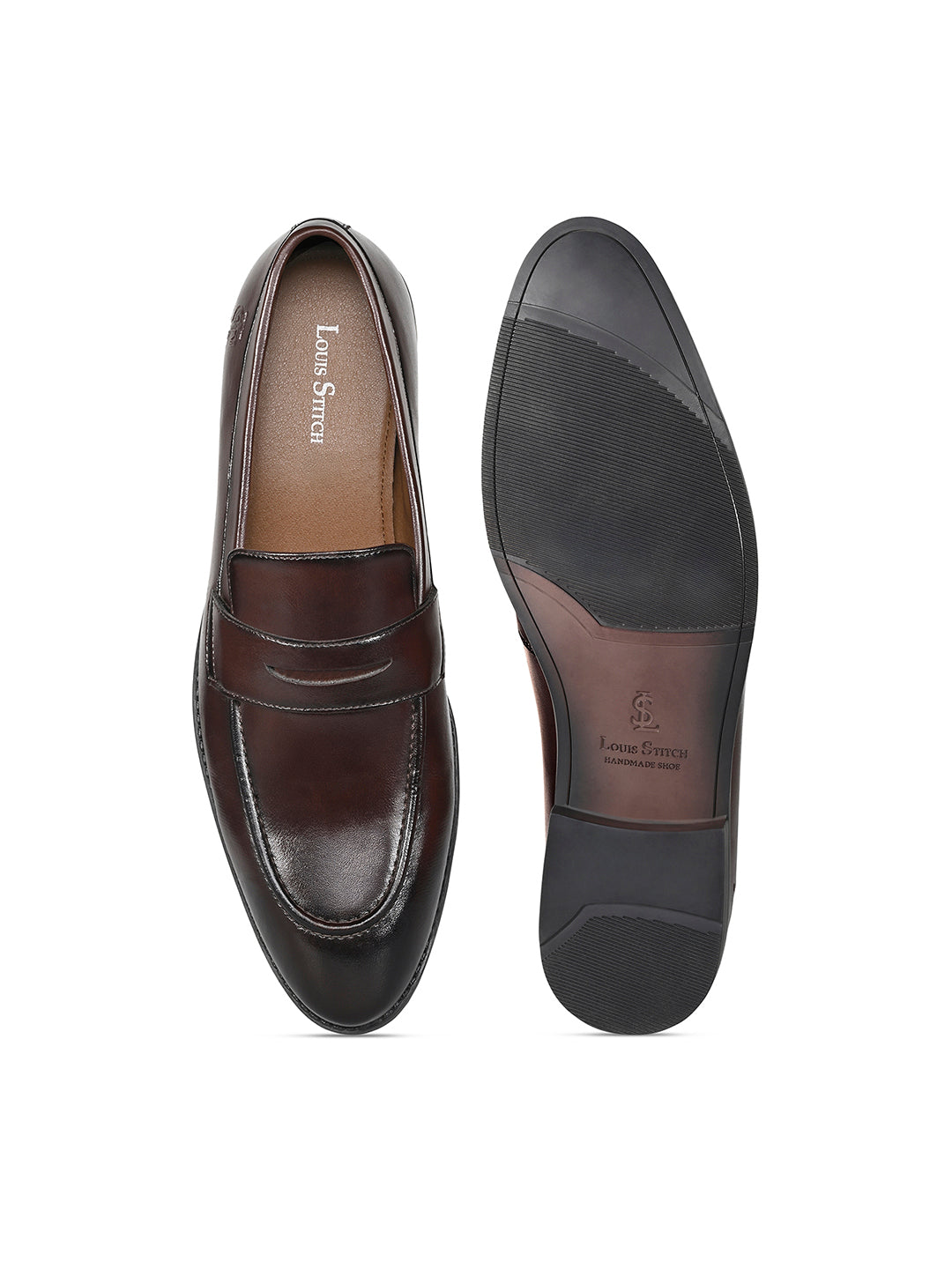 Brunette Brown Formal Slip-On Moccasin Shoes