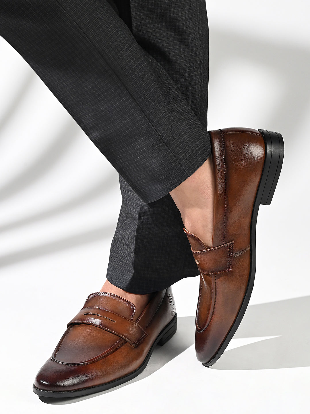 Russet Tan Formal Slip-On Moccasin Shoes