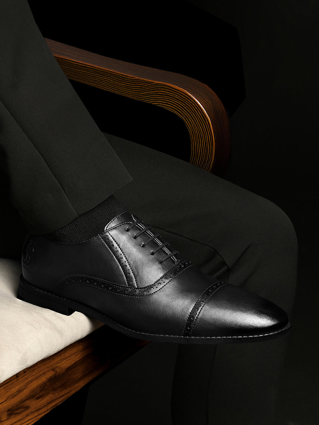 Jet Black Formal Lace-Up Oxford Shoes