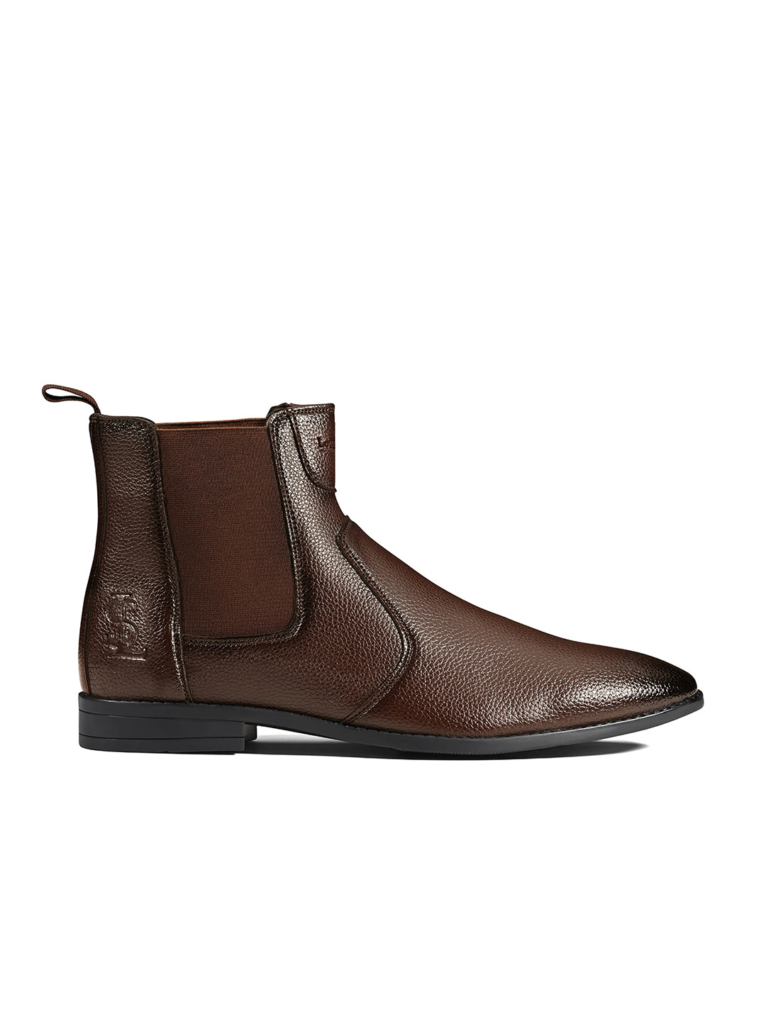 Brunette Brown Mid-Top Ankle Slip-On Chelsea Boots