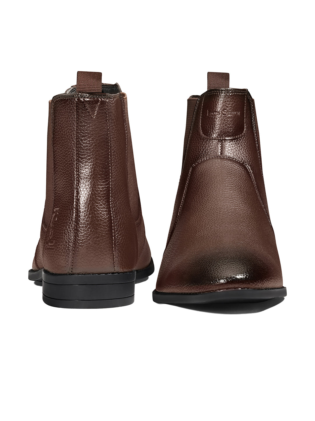 Brunette Brown Mid-Top Ankle Slip-On Chelsea Boots