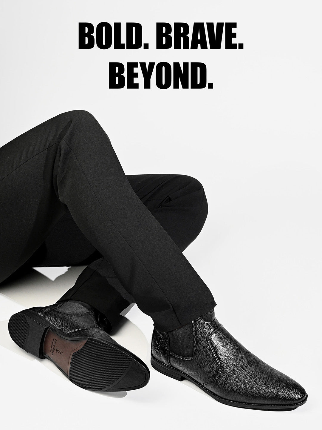 Jet Black Mid-Top Ankle Slip-On Chelsea Boots