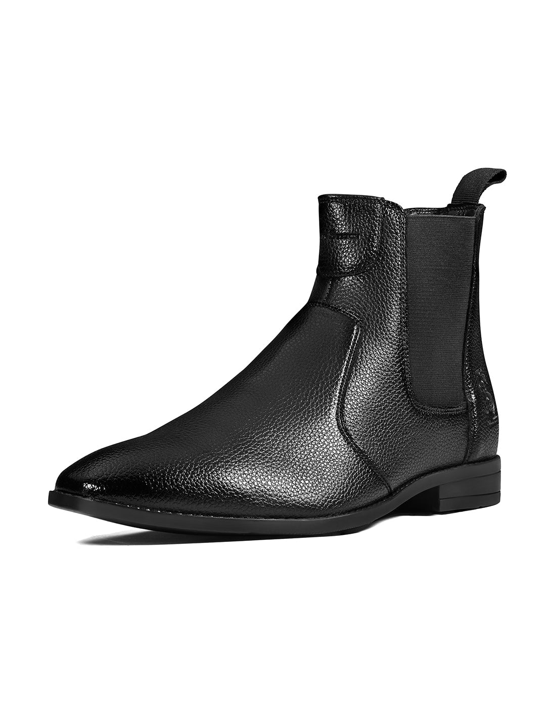 Jet Black Mid-Top Ankle Slip-On Chelsea Boots