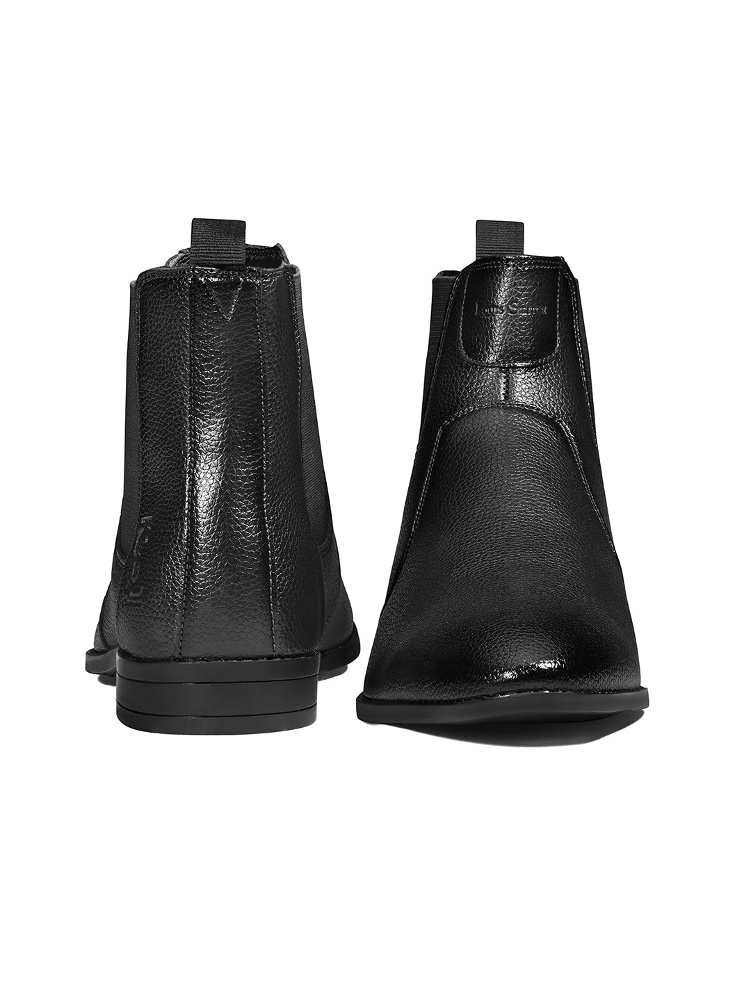 Jet Black Mid-Top Ankle Slip-On Chelsea Boots