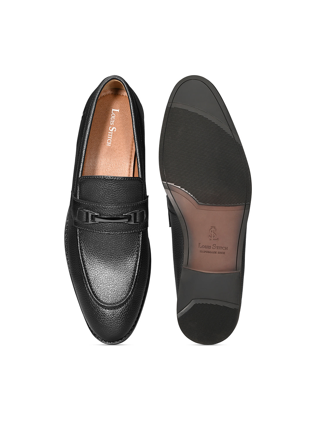 Jet Black Formal Slip-On Moccasin with Buckle