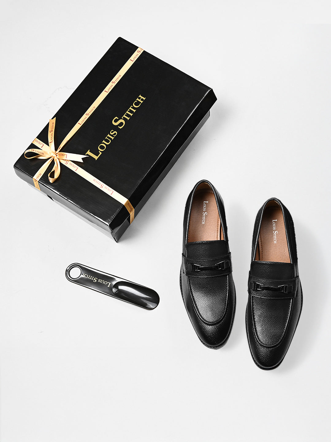 Jet Black Formal Slip-On Moccasin with Buckle