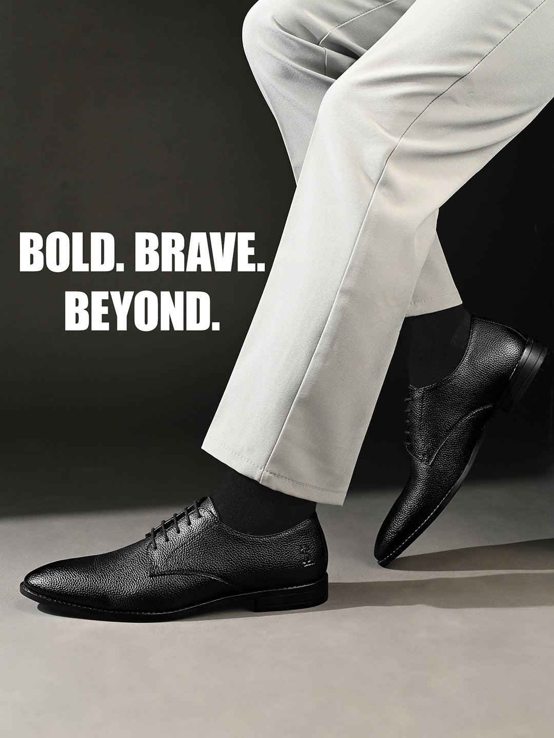 Jet Black Formal Lace-Up Derby Shoes