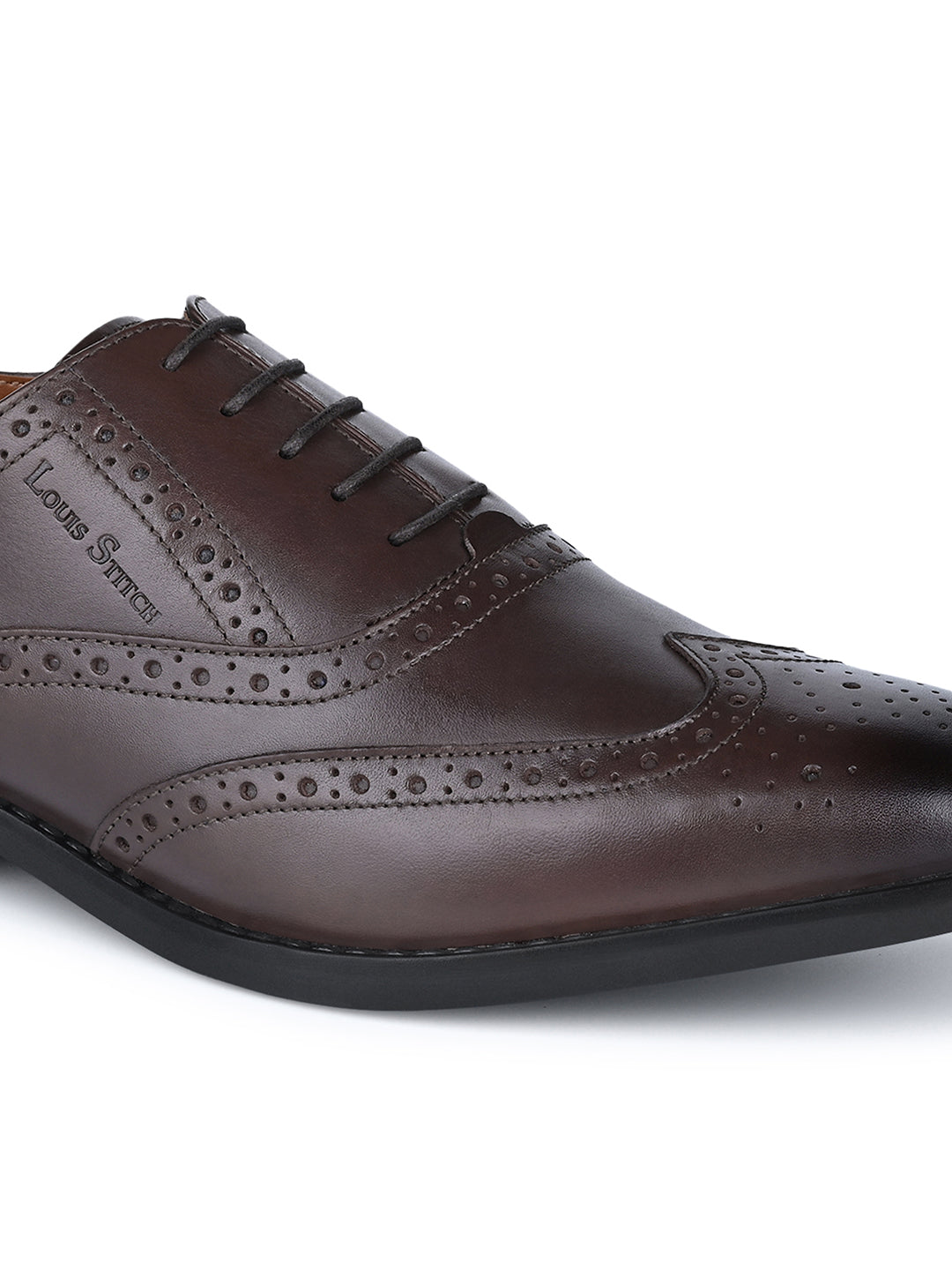 Brunette Brown Egyptian Crust Leather Brogue Shoes