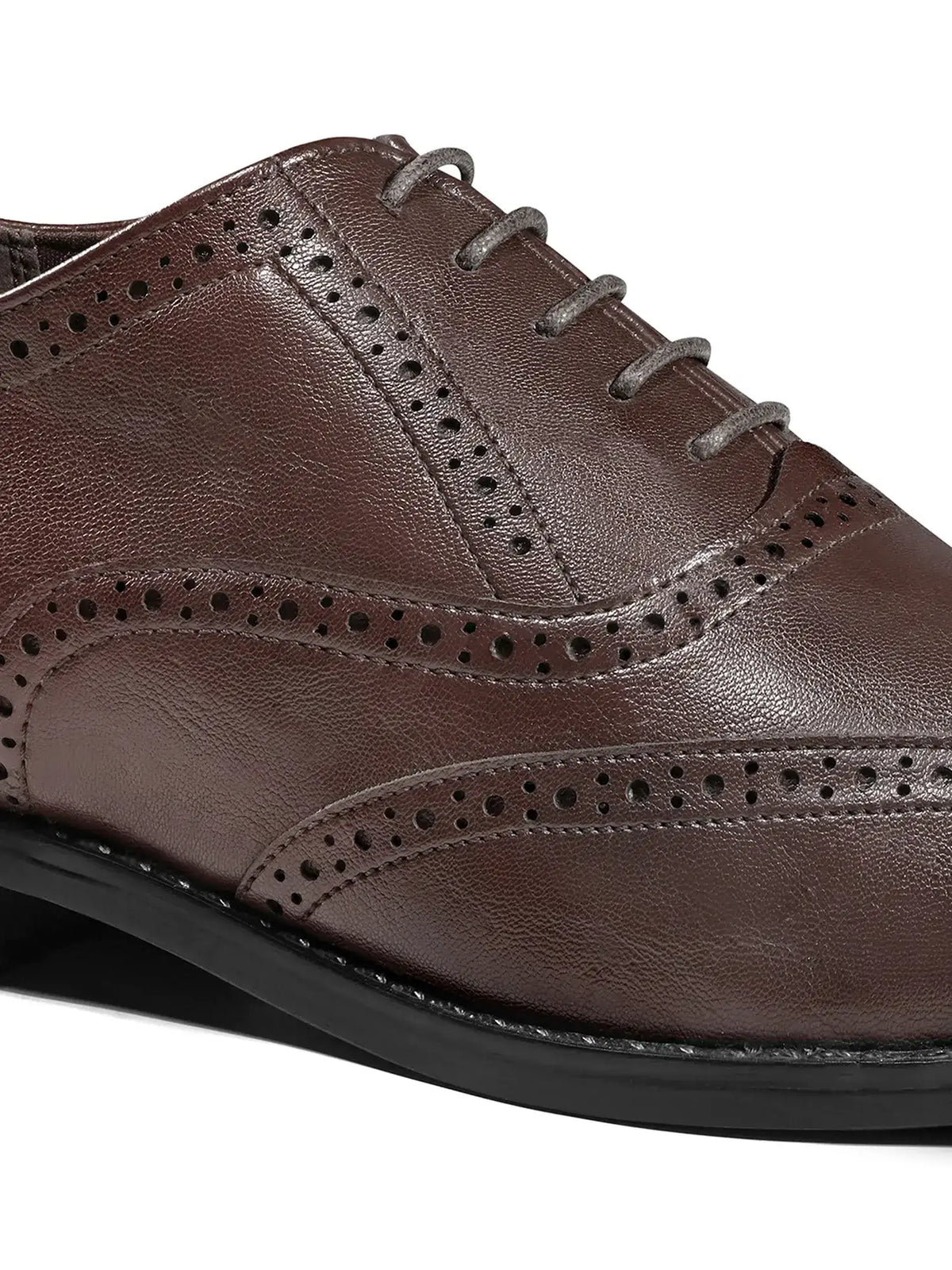 Brunette Brown Egyptian Crust Leather Brogue Shoes