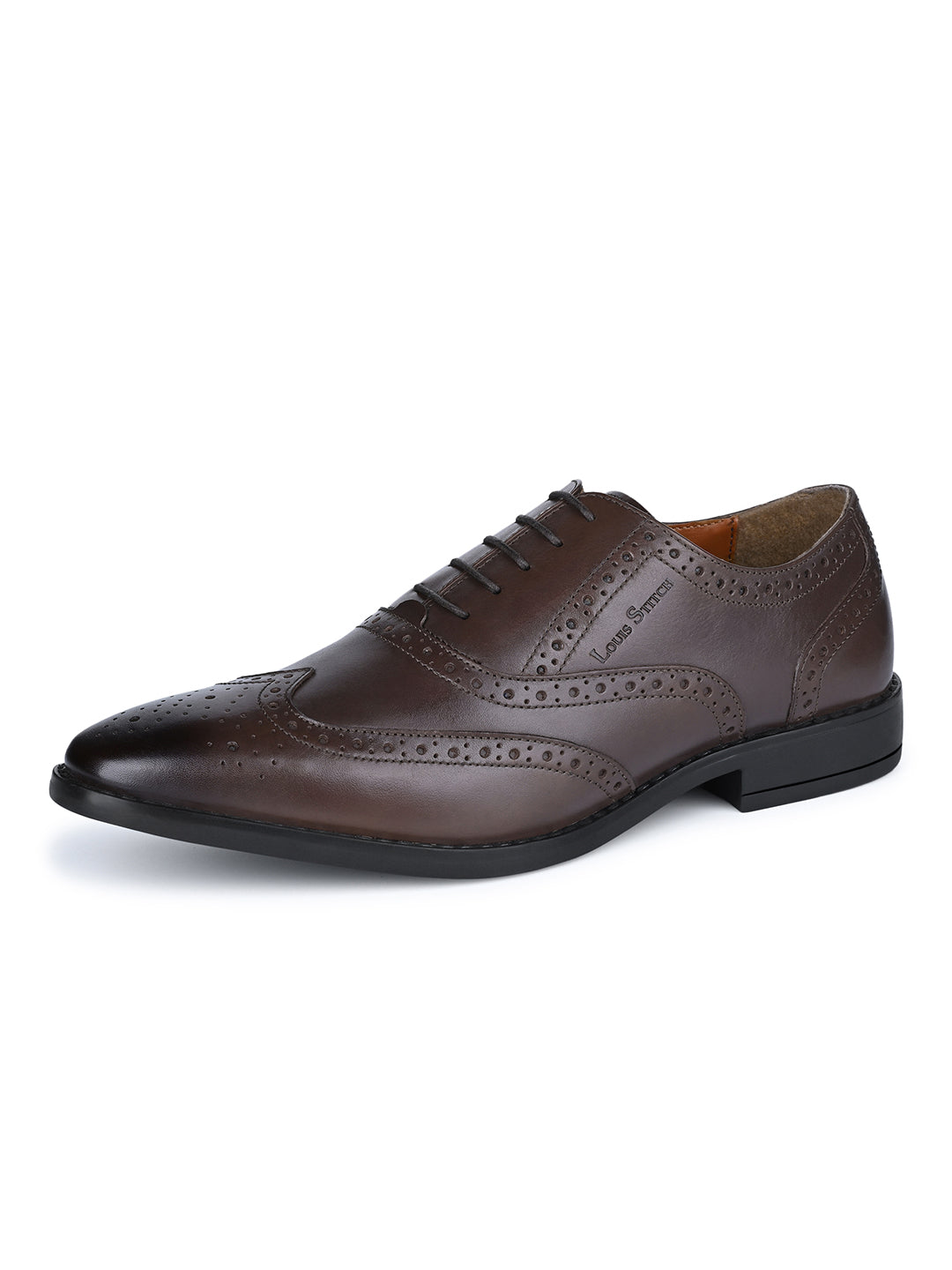 Brunette Brown Egyptian Crust Leather Brogue Shoes