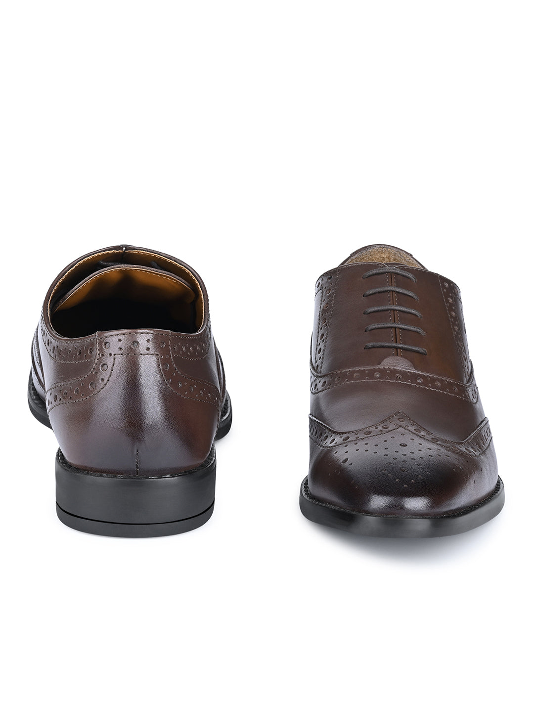 Brunette Brown Egyptian Crust Leather Brogue Shoes