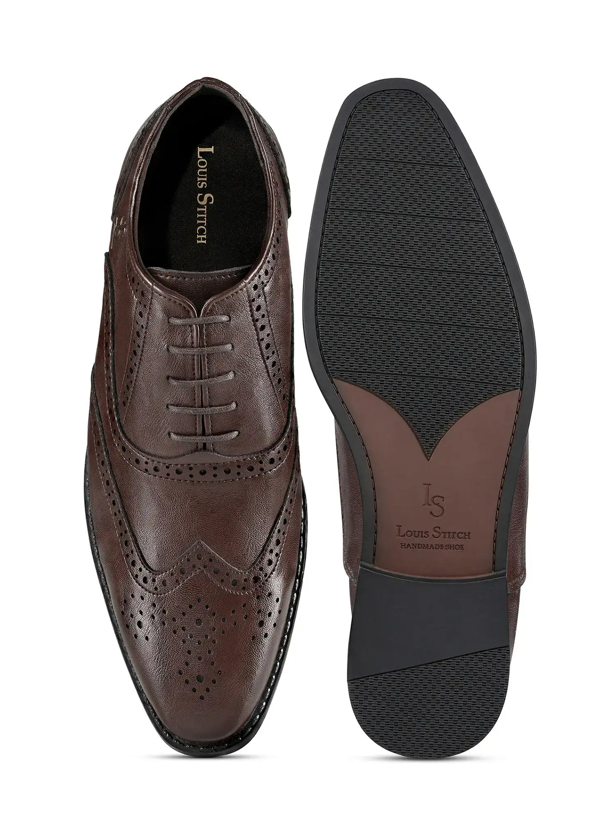 Brunette Brown Egyptian Crust Leather Brogue Shoes