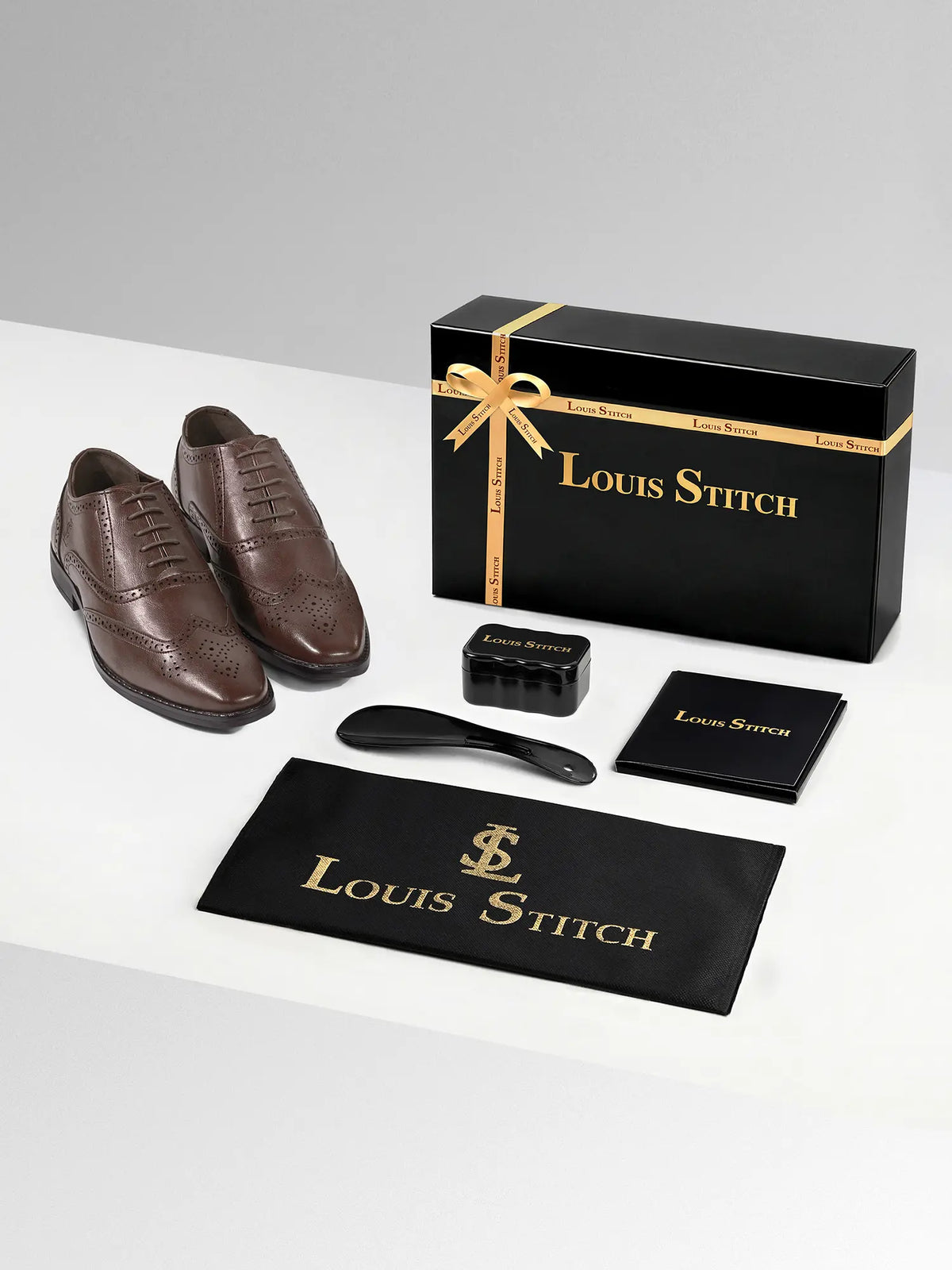 Brunette Brown Egyptian Crust Leather Brogue Shoes