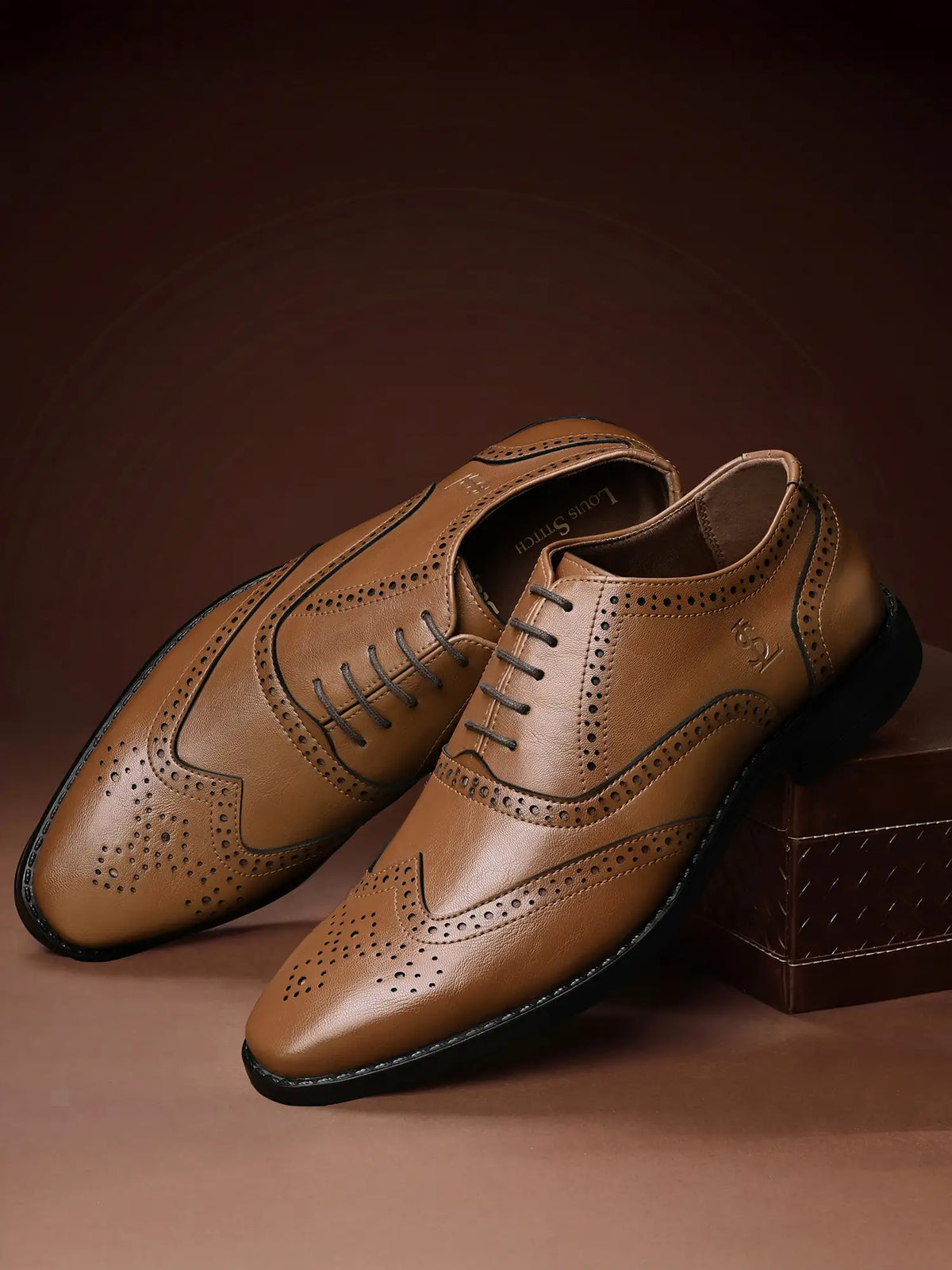 Tan Egyptian Crust Leather Brogue Shoes