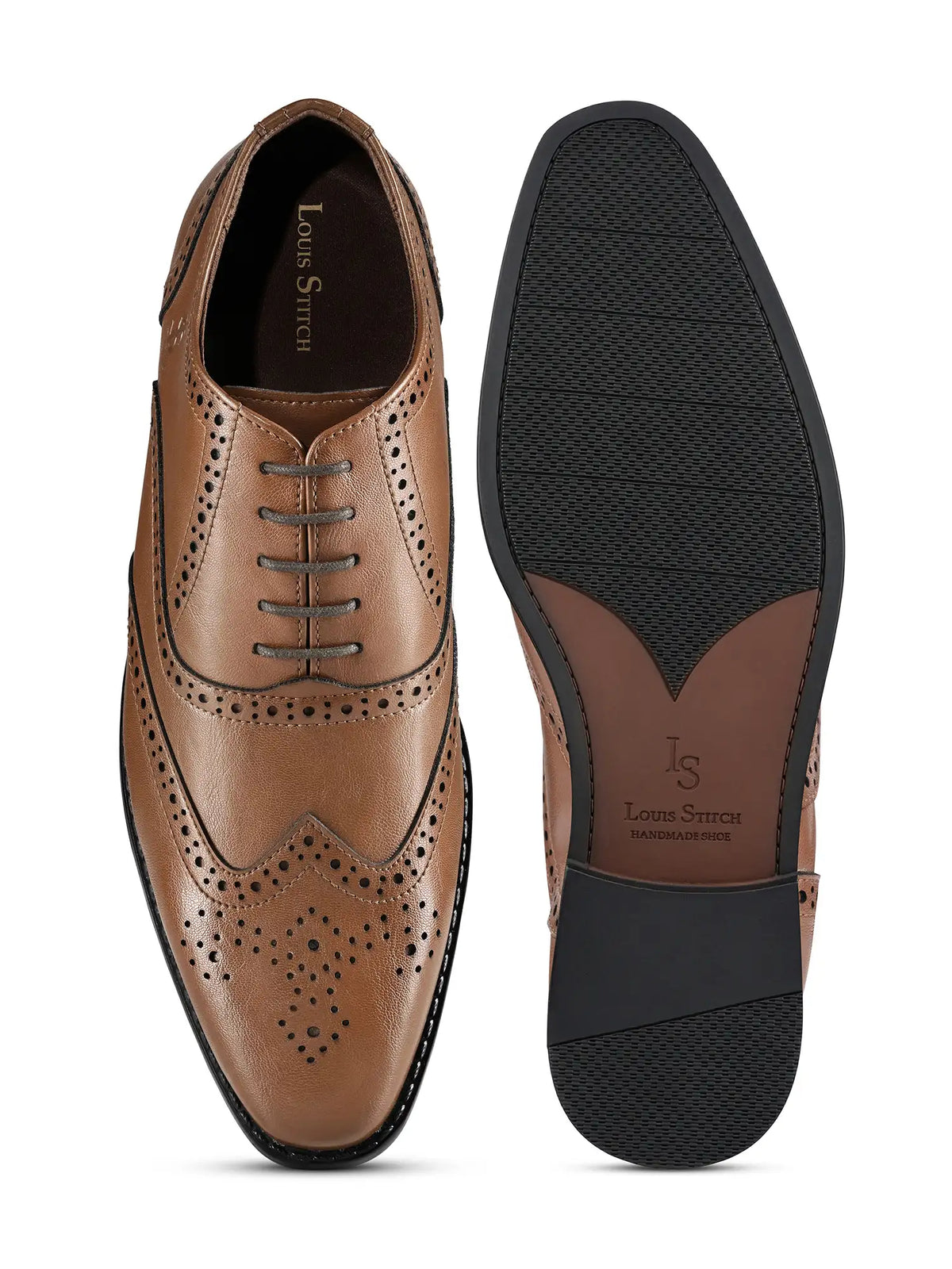 Tan Egyptian Crust Leather Brogue Shoes