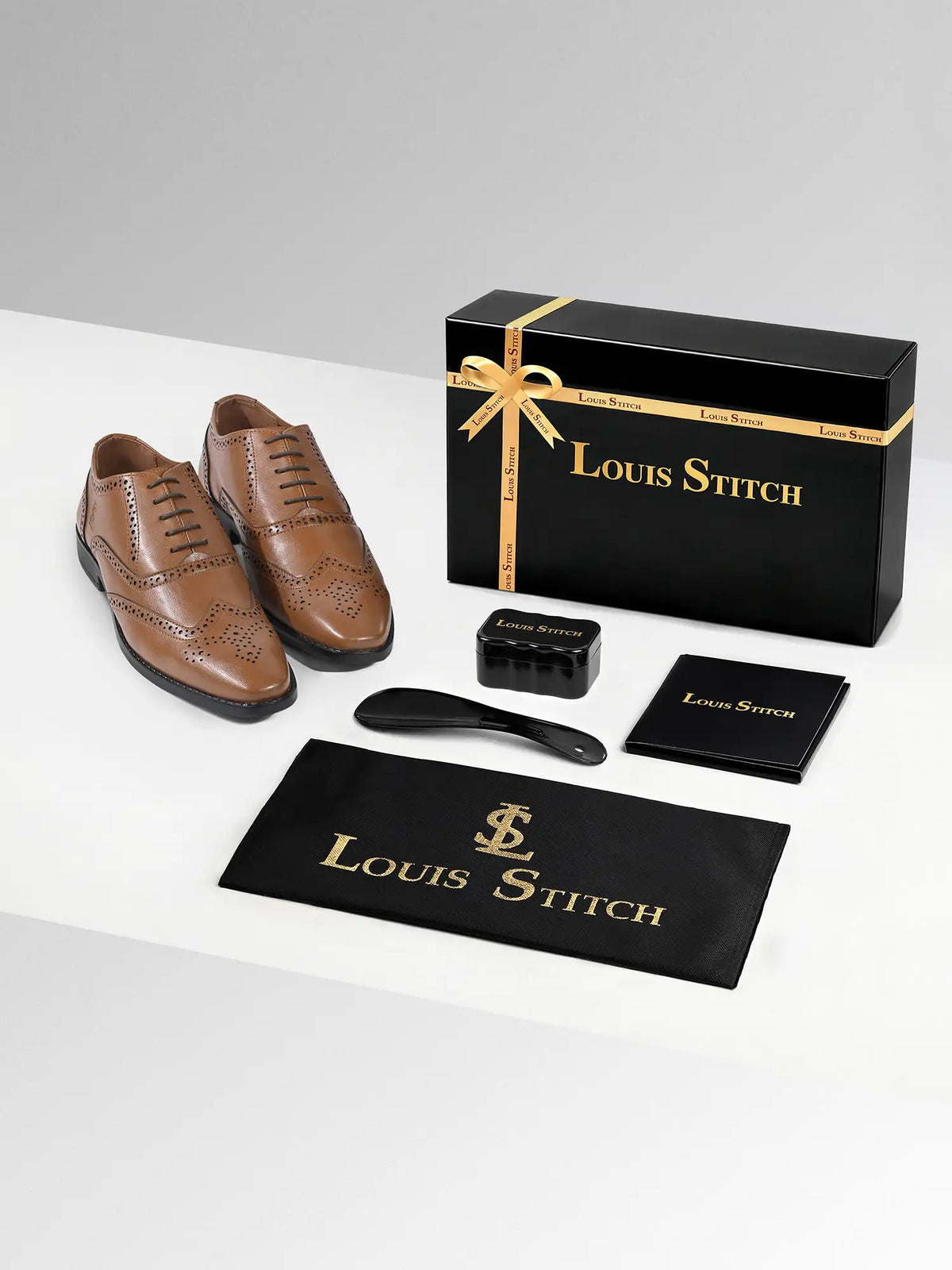 Tan Egyptian Crust Leather Brogue Shoes