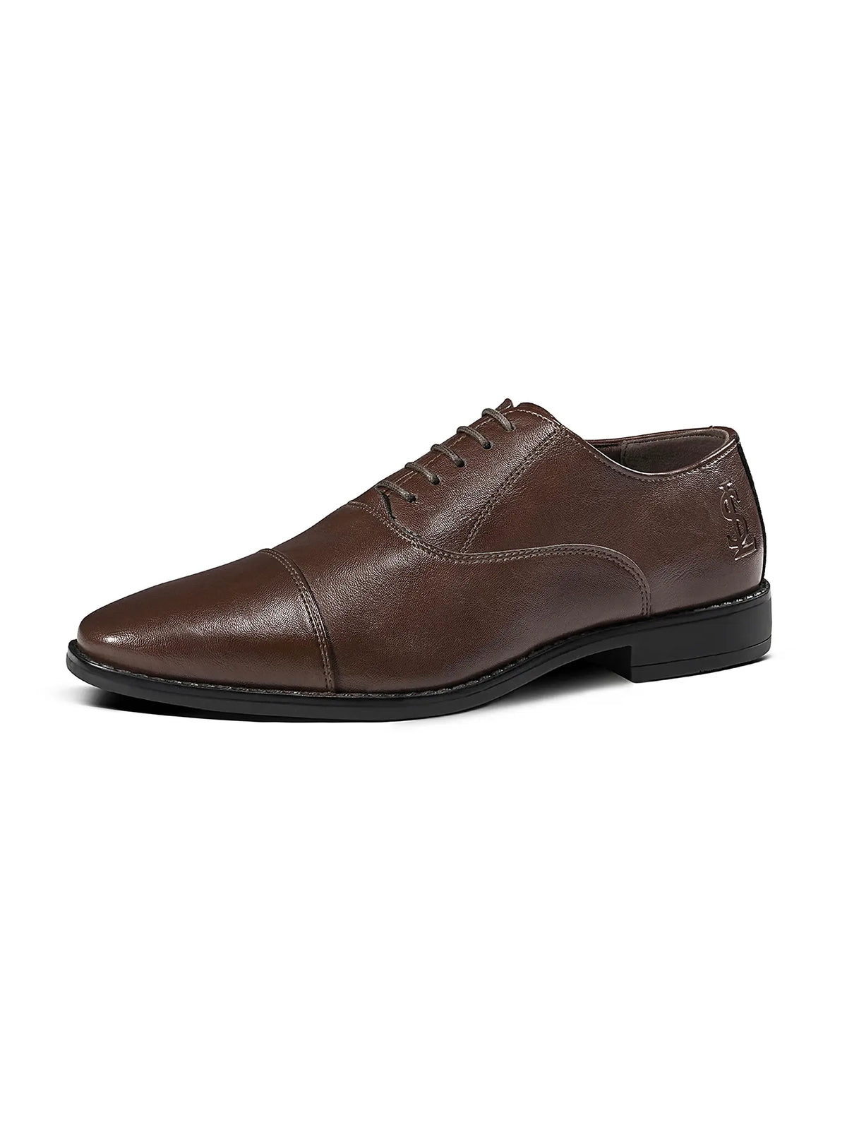 Brunette Brown Egyptian Crust Leather Derby Shoes
