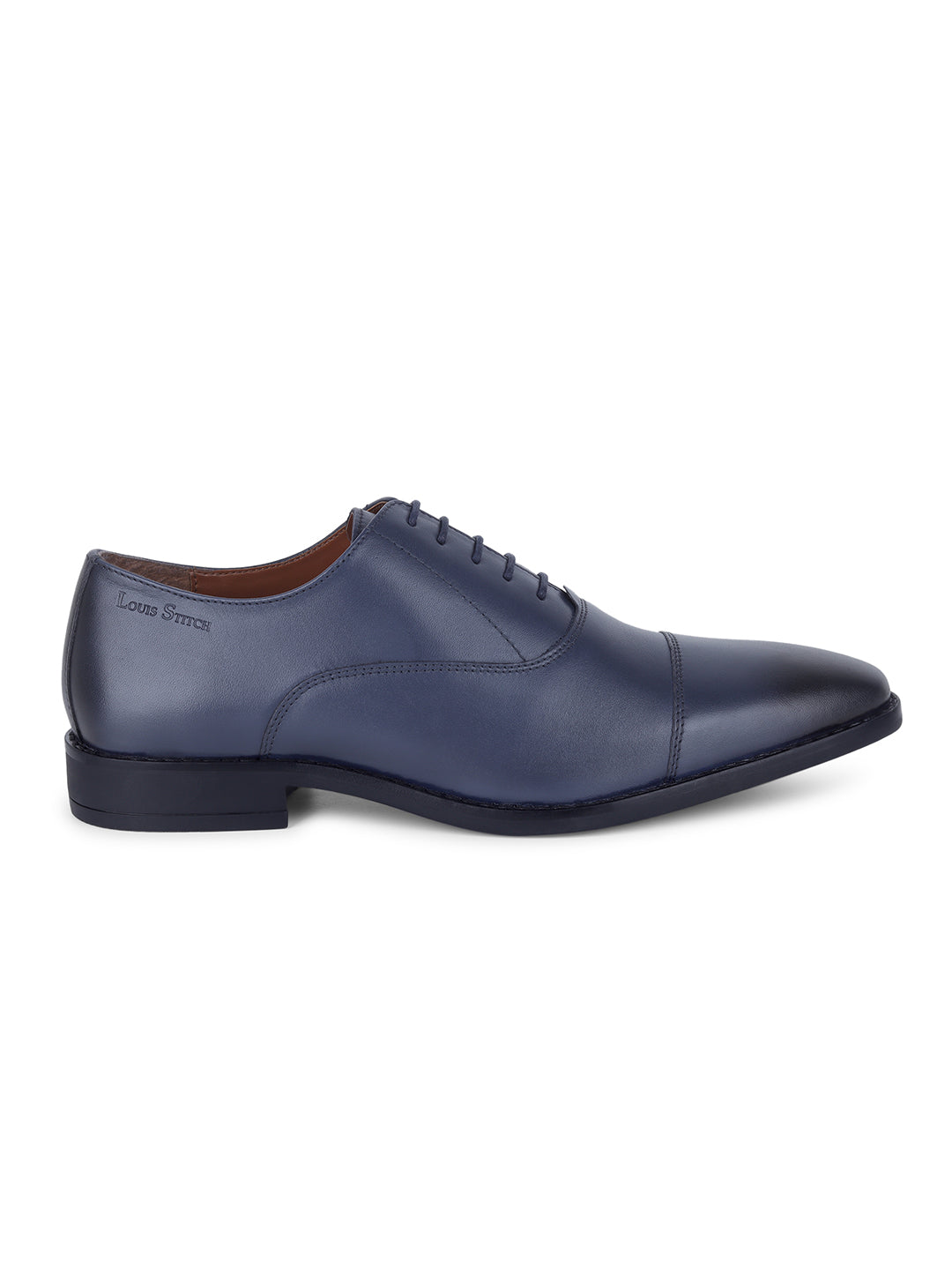 Prussian Blue Egyptian Crust Leather Derby Shoes