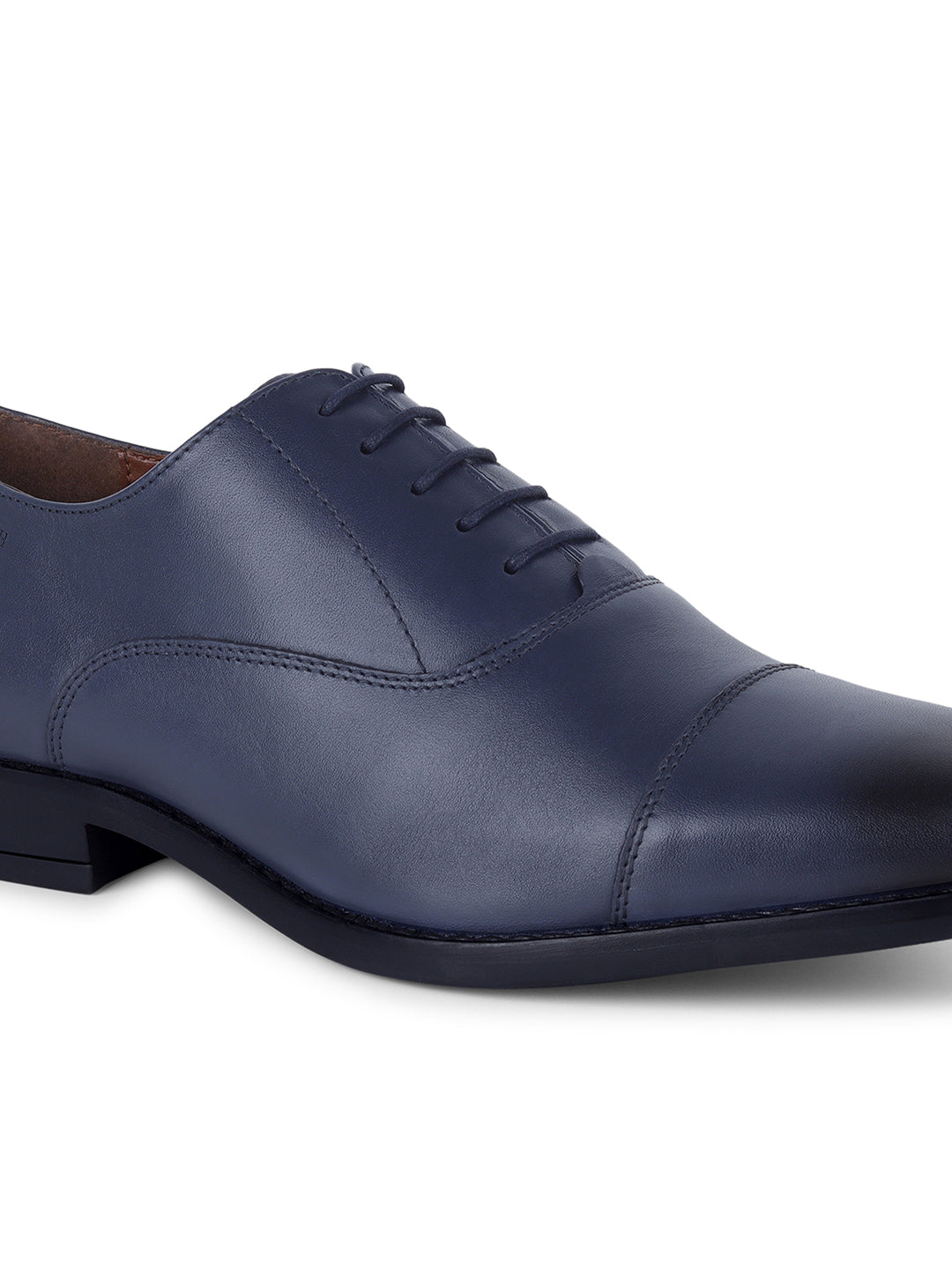 Prussian Blue Egyptian Crust Leather Derby Shoes