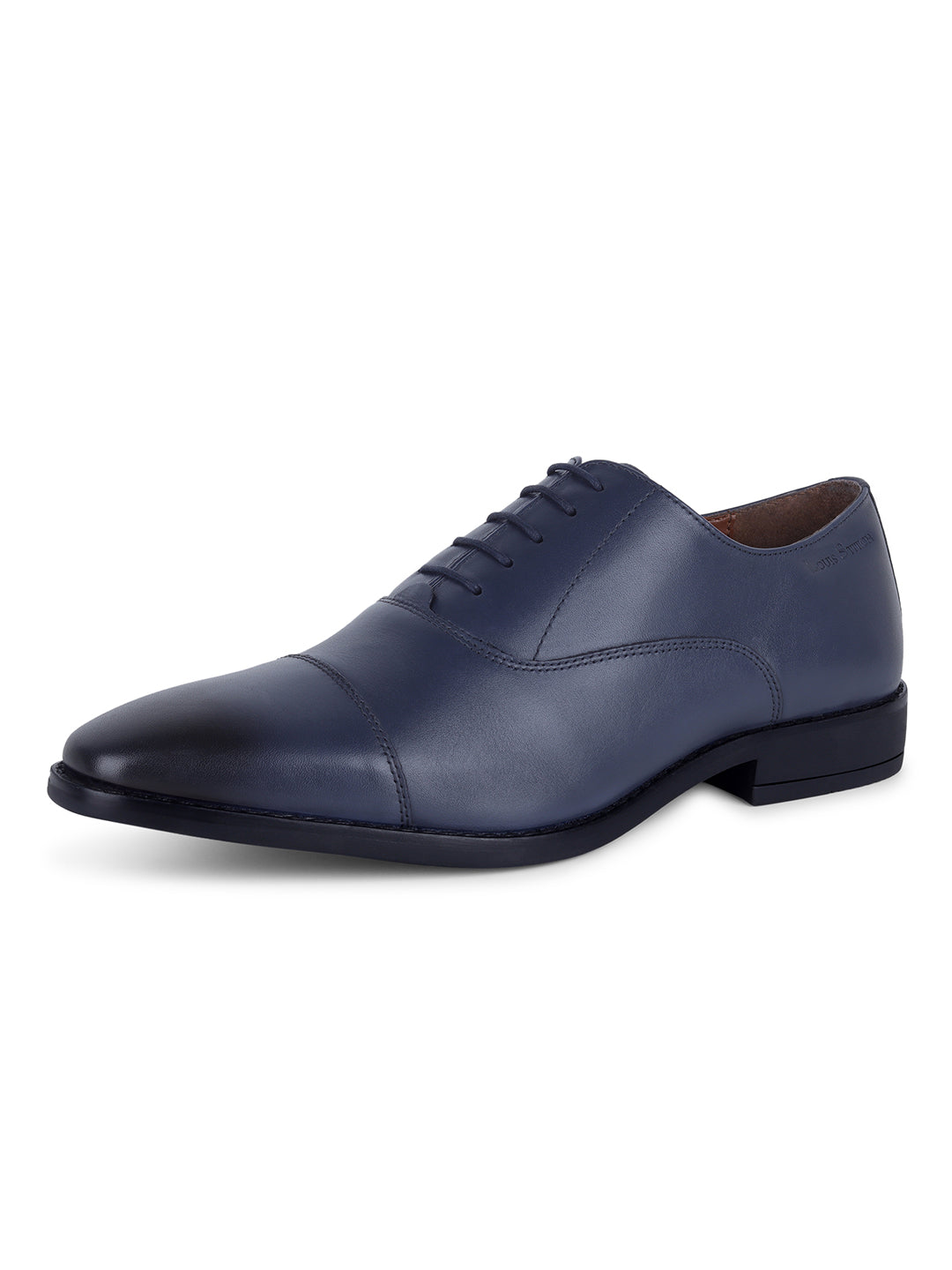 Prussian Blue Egyptian Crust Leather Derby Shoes