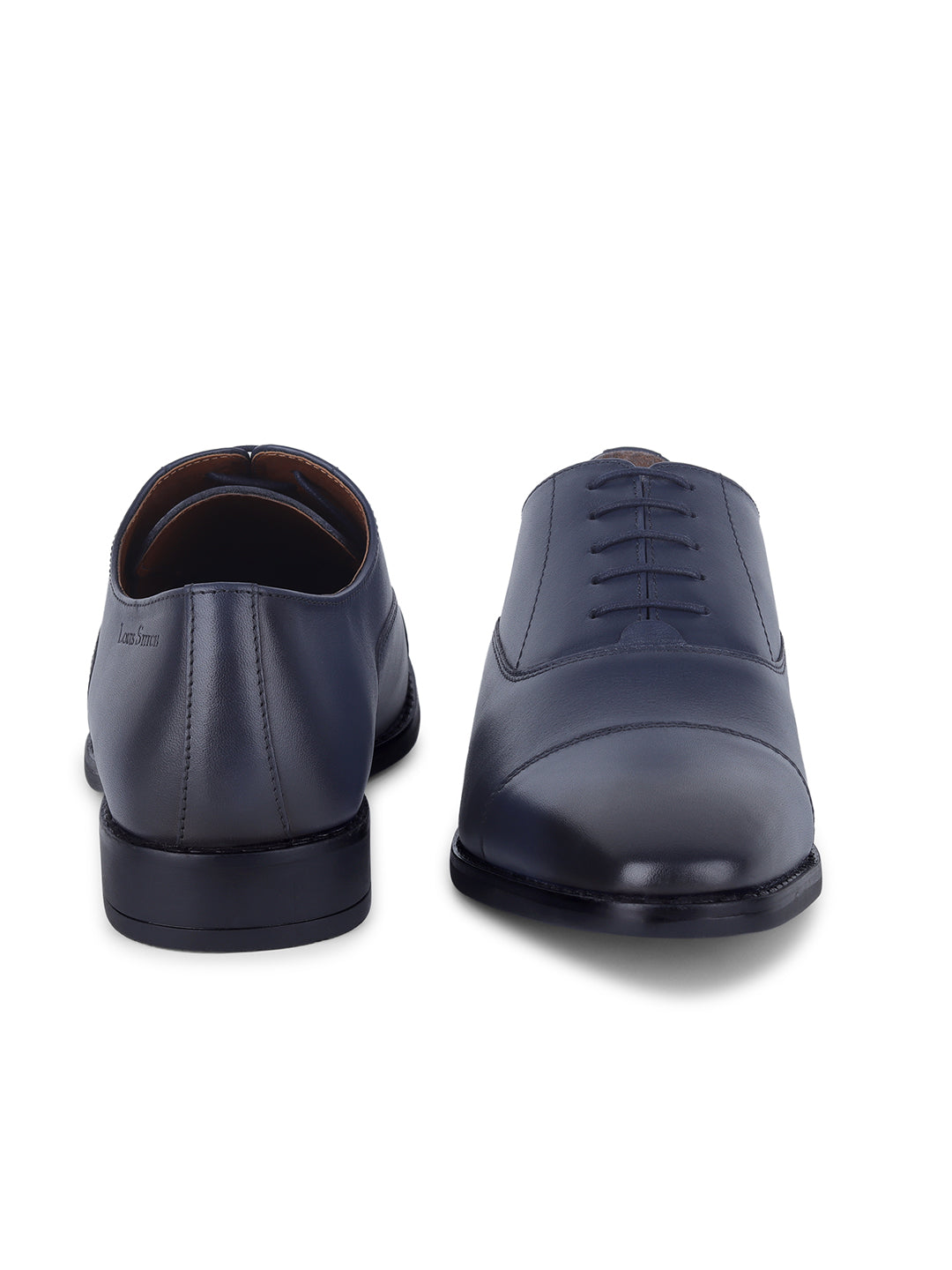 Prussian Blue Egyptian Crust Leather Derby Shoes