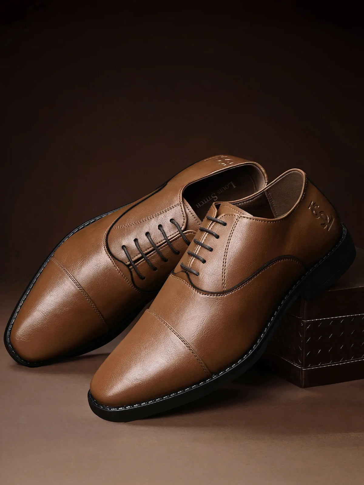 Russet Tan Egyptian Crust Leather Derby Shoes