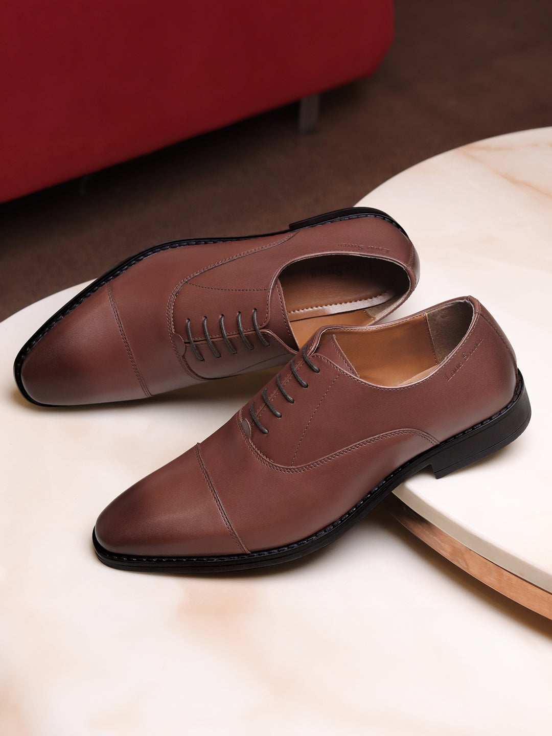 Russet Tan Egyptian Crust Leather Derby Shoes