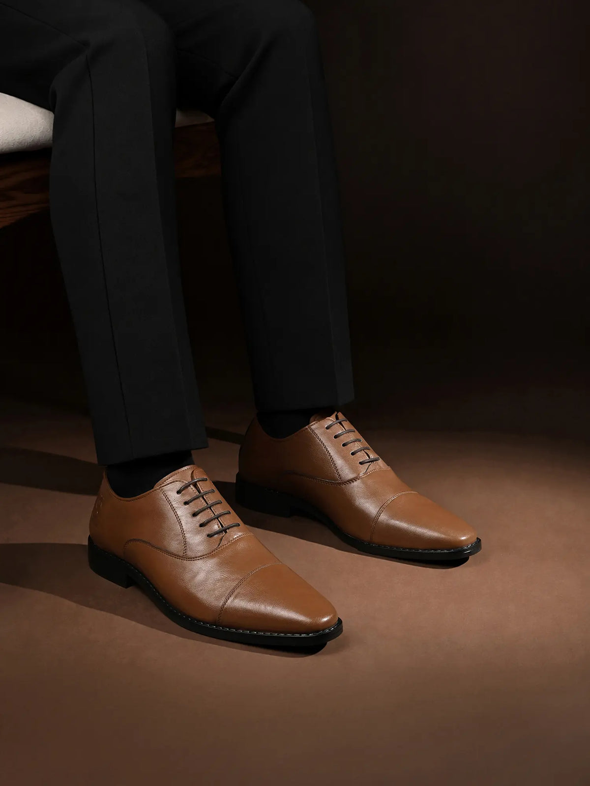 Russet Tan Egyptian Crust Leather Derby Shoes