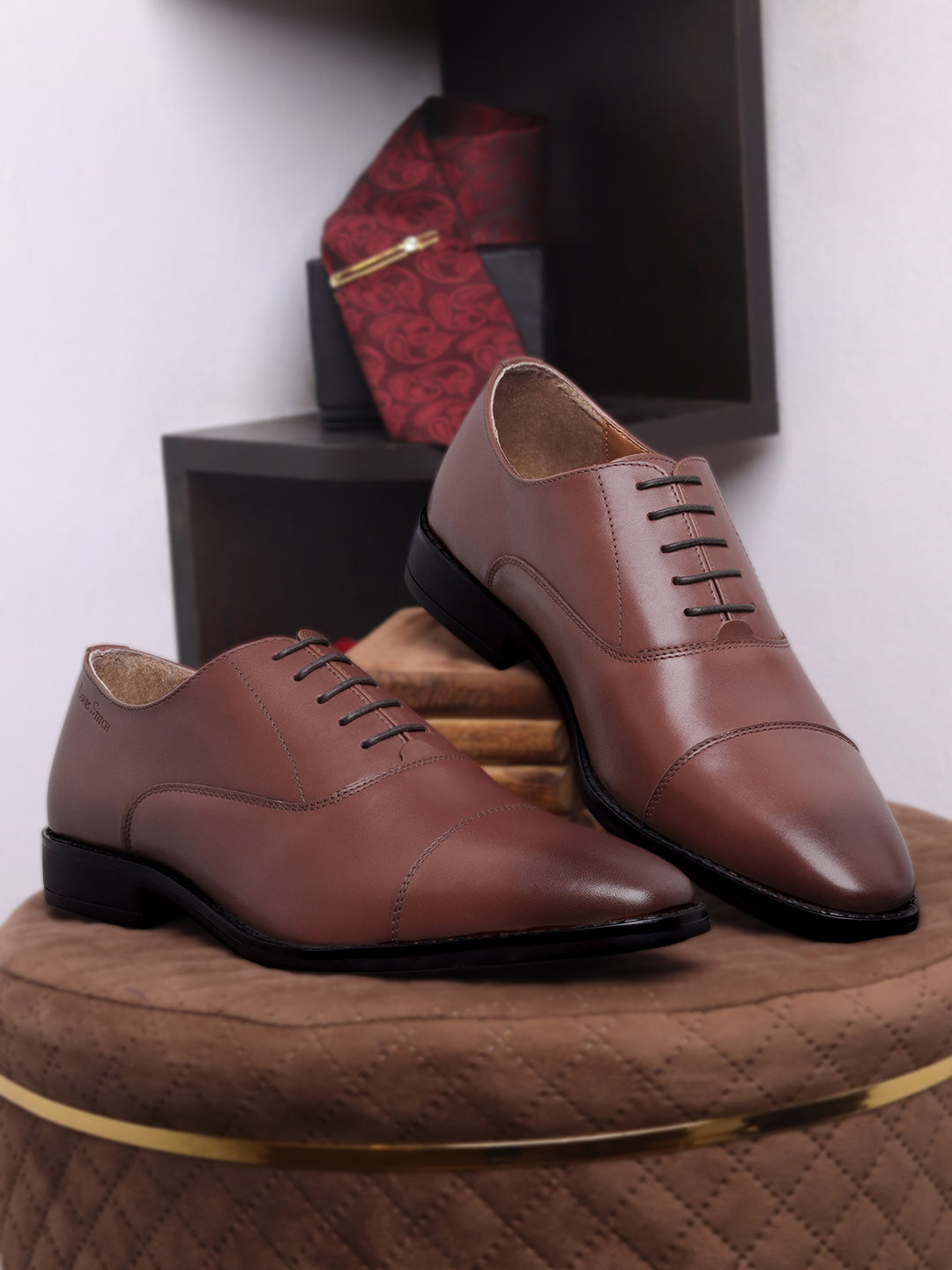 Russet Tan Egyptian Crust Leather Derby Shoes